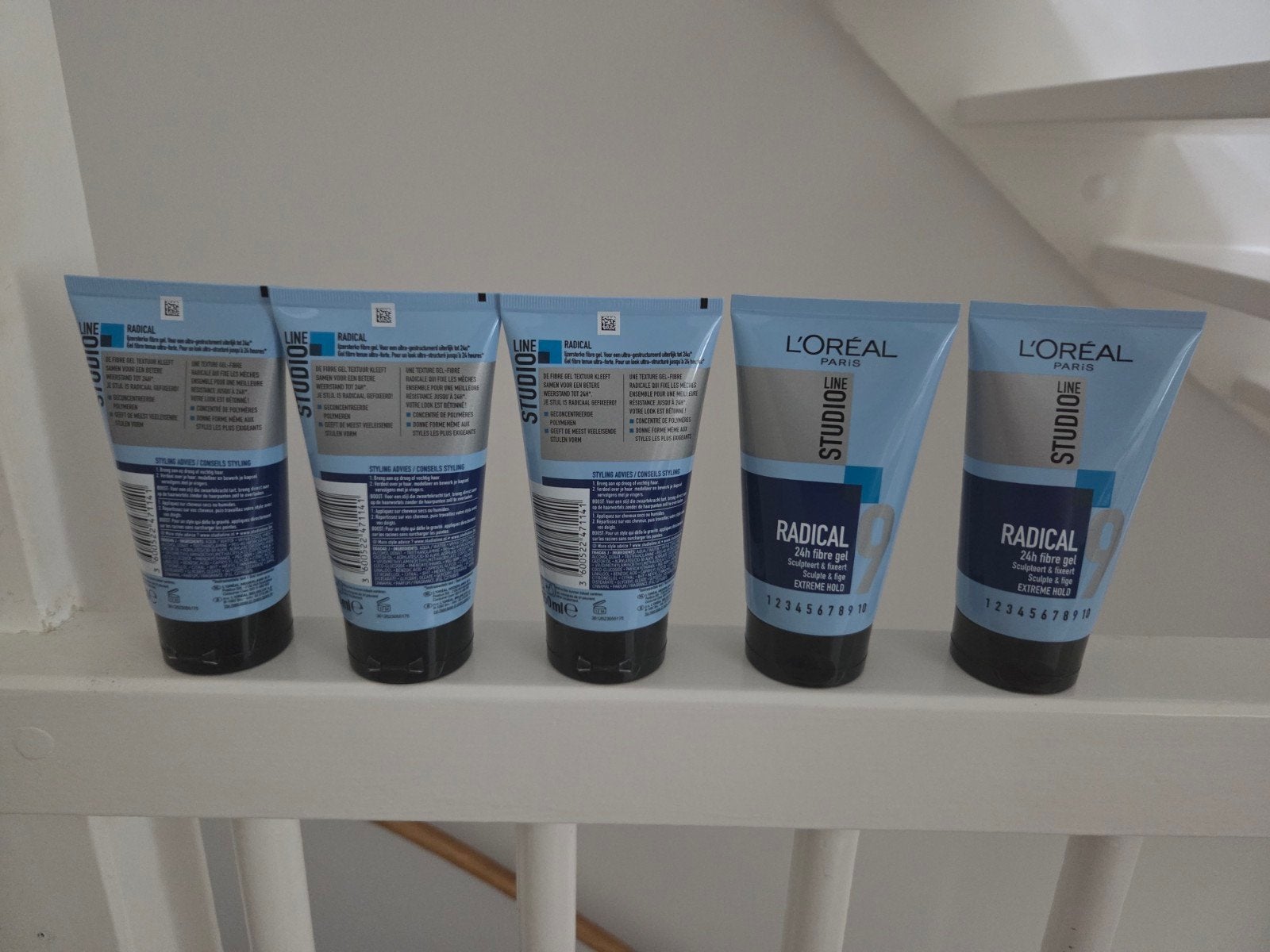 5 tubes L'Oréal Studio Radical nr 9, Ophalen of Verzenden, Nieuw, Gel, Wax, Haarlak of Mousse
