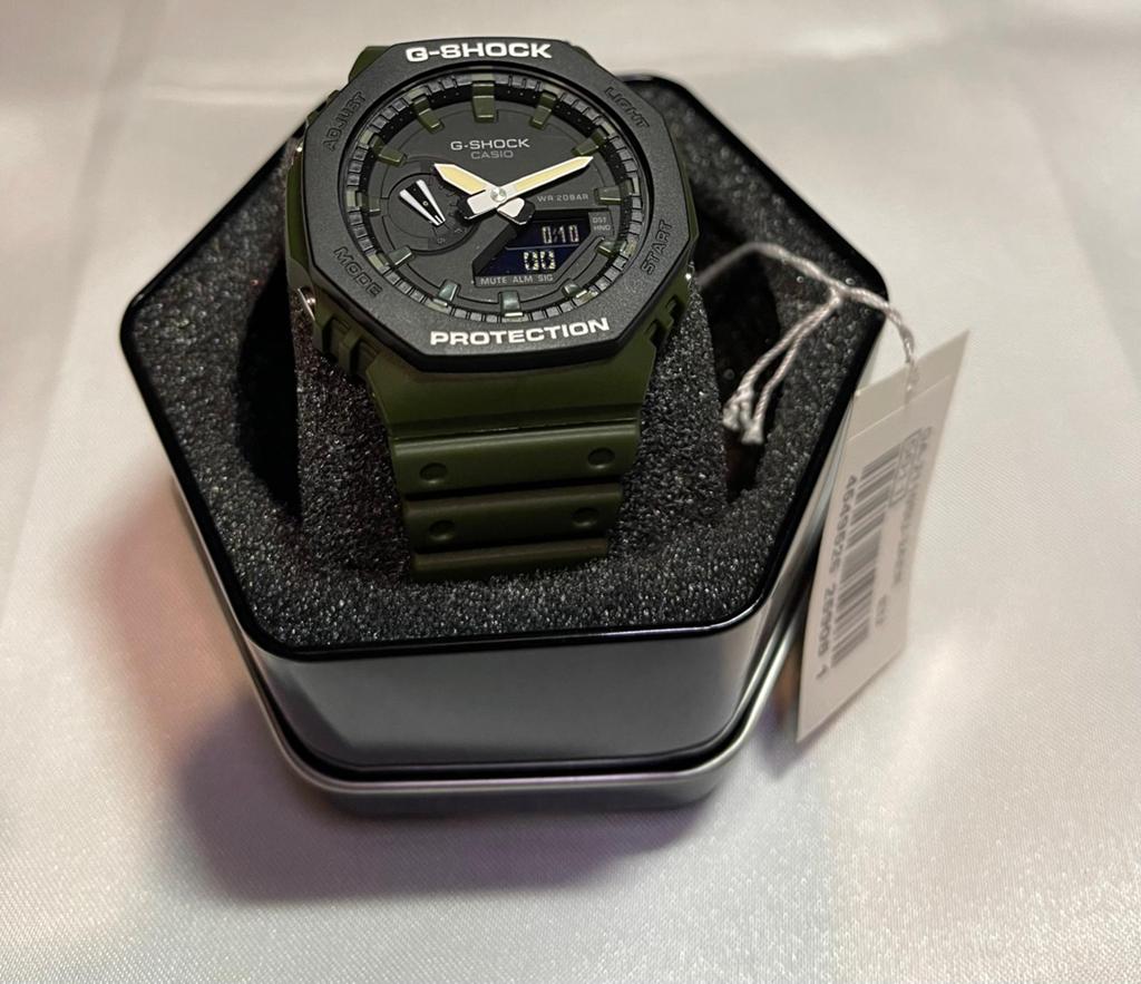 Casio G-Shock GA-2100 in groene kleur, Ophalen of Verzenden, Nieuw, Kunststof, Casio