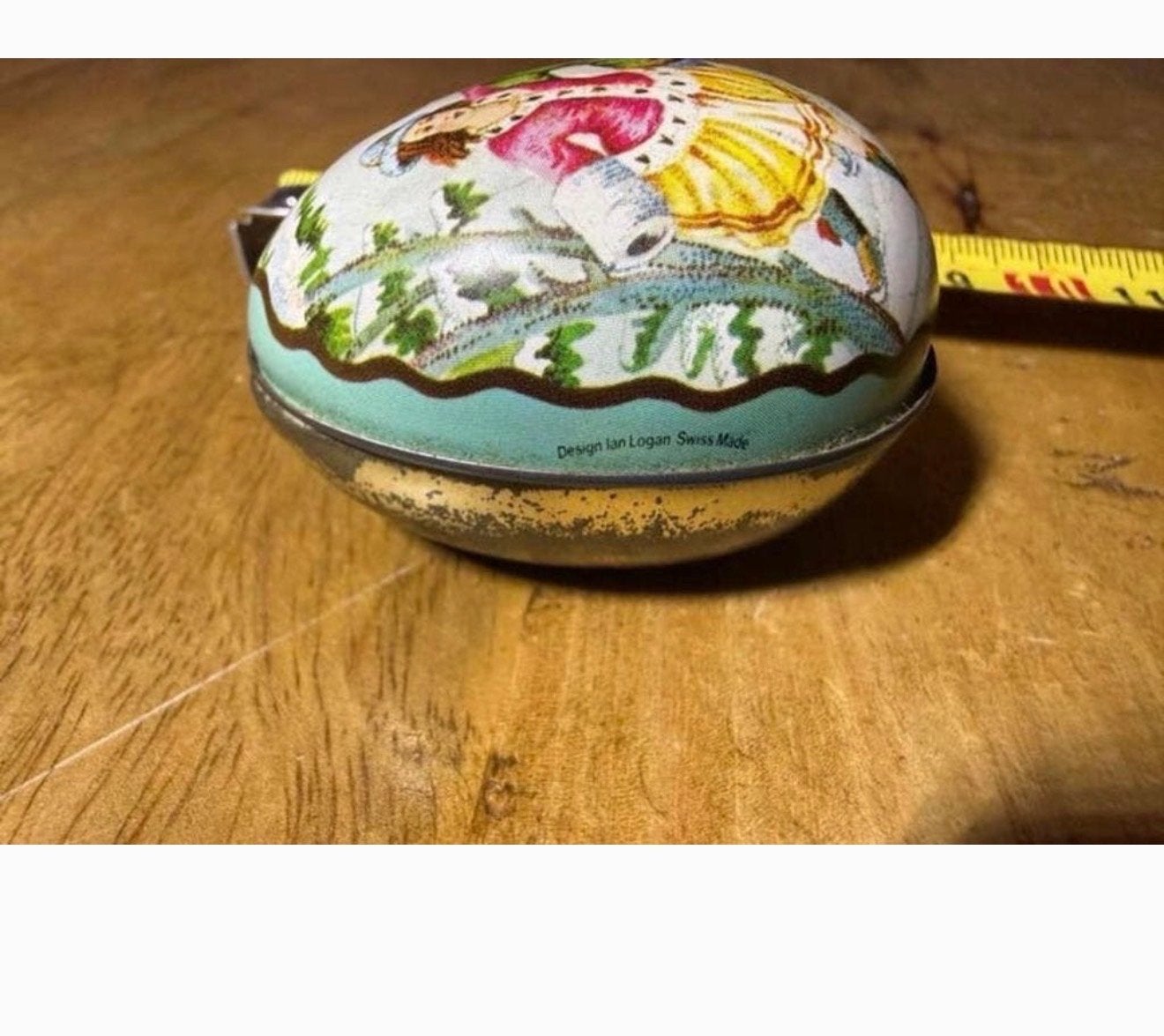 Vintage Blikken Paasei Ian Logan Zwitserland Decoratief, Ophalen of Verzenden, Gebruikt