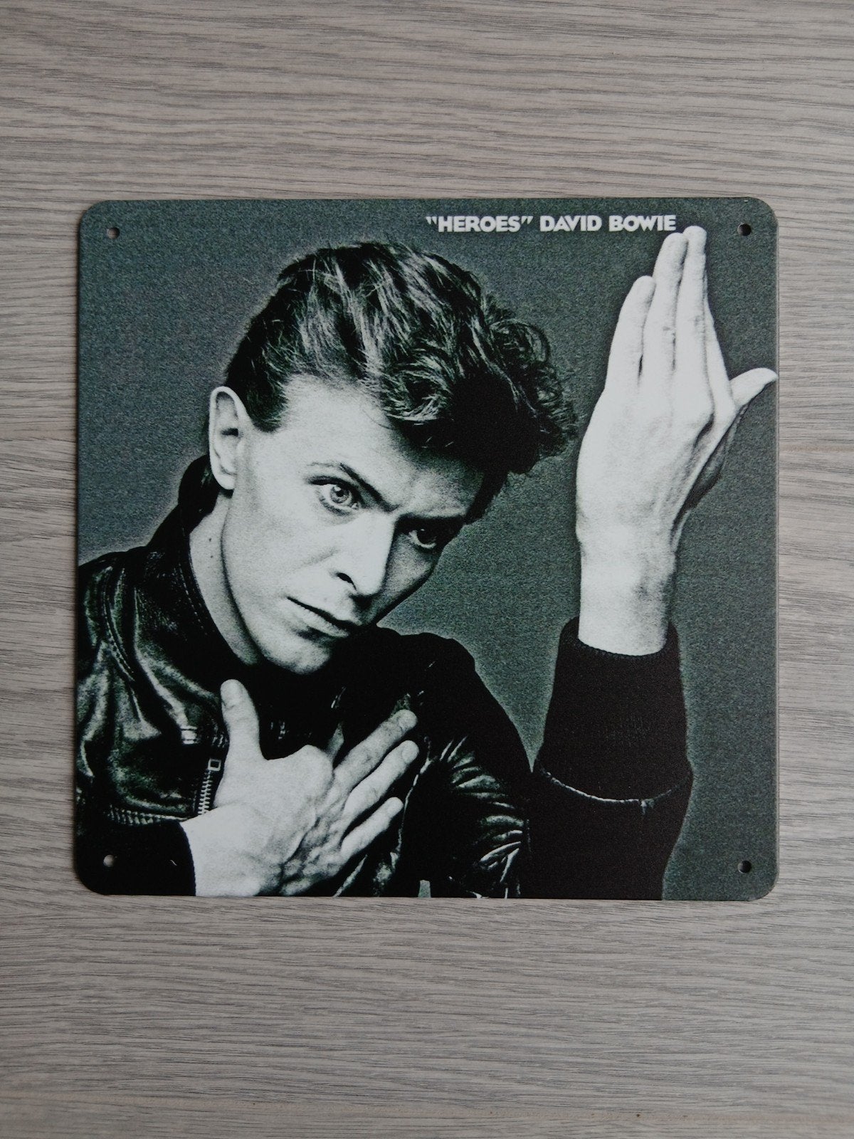 David Bowie Heroes 20x20 cm Metalen Reclamebord, Ophalen of Verzenden, Nieuw, Poster, Artwork of Schilderij