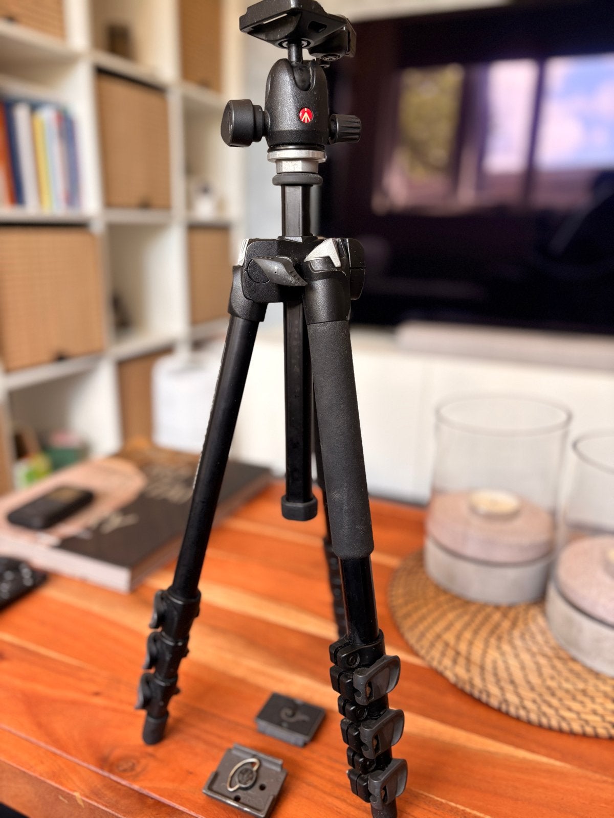 Manfrotto 293A4 Driepoot Statief, Gebruikt, 150 tot 175 cm, Manfrotto, Met balhoofd