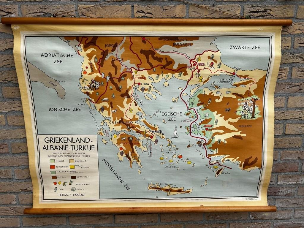 Griekenland (Bakker en Rusch), Antiek en Kunst, Ophalen of Verzenden, Aardrijkskunde
