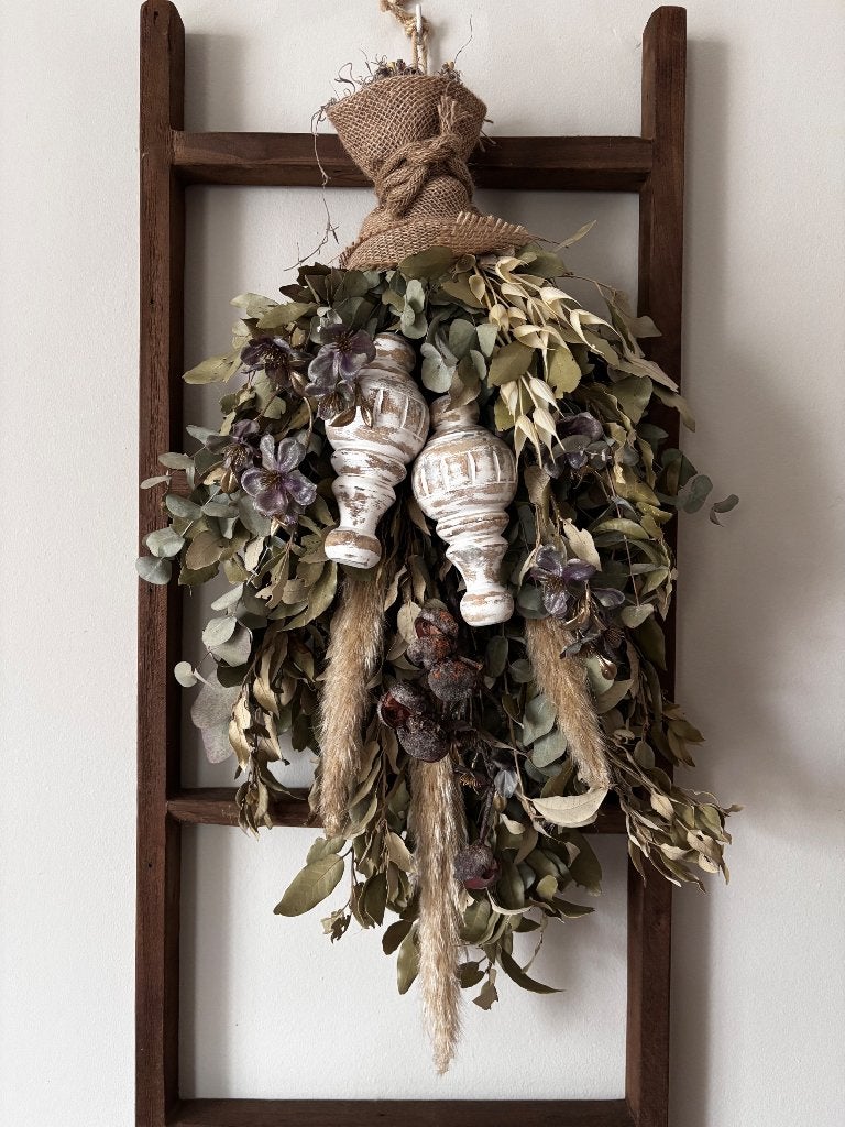 Decoratieve wandhanger/krans van gedroogde bloemen, Ophalen, 30 cm, Wandhanger, Meerkleurig