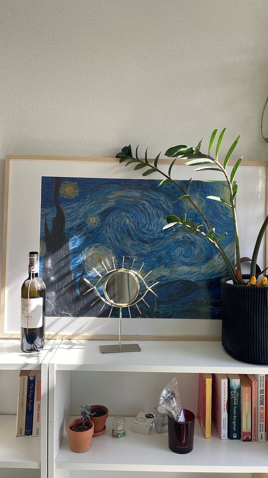 Ingelijste print 'De Sterrennacht' van Van Gogh, 50 – 75, Oorspronkelijke maker, Ophalen of Verzenden, 75 tot 100 cm