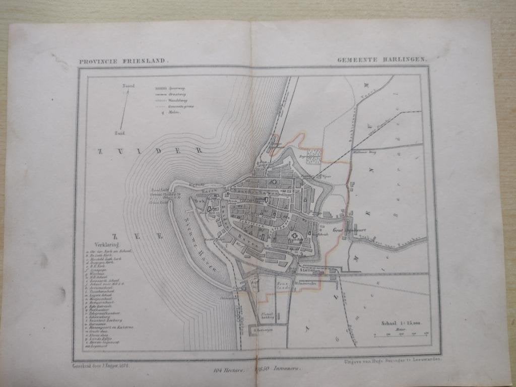 15 Harlingen Litho Kuyper 1876, Ophalen of Verzenden