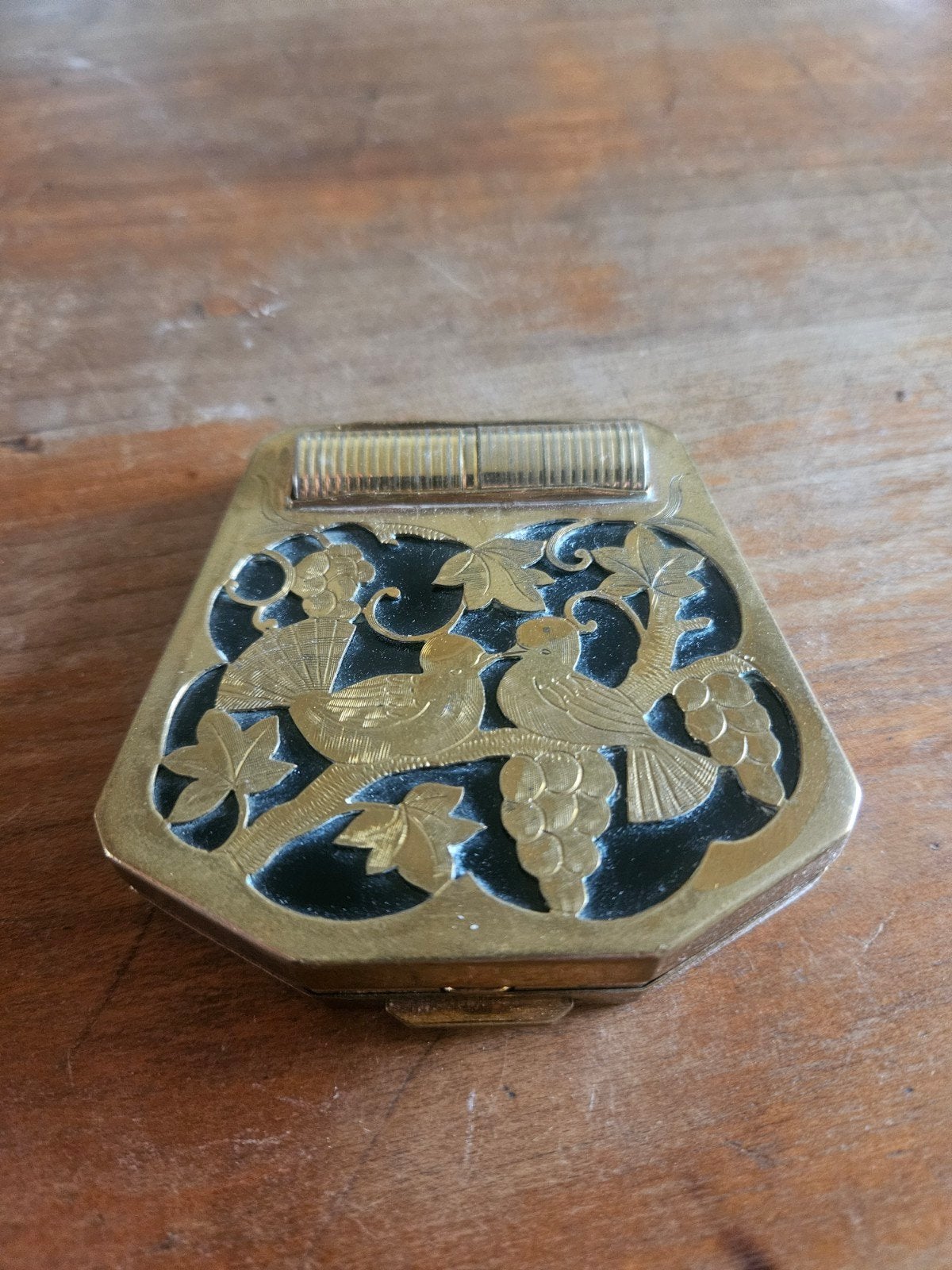 Vintage Corona Paris Poederdoosje met Spiegel en Lipstick, Antiek en Kunst, Ophalen