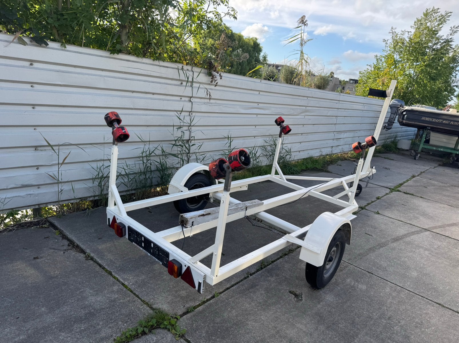 Te koop zeilboot trailer kieltrailer boottrailer, Watersport en Boten, Ophalen, Minder dan 1500 kg, Gebruikt, Open zeilboottrailer