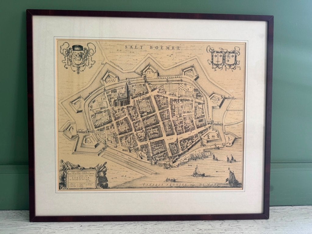 Zaltbommel plattegrond in lijst, Ophalen of Verzenden, Zo goed als nieuw