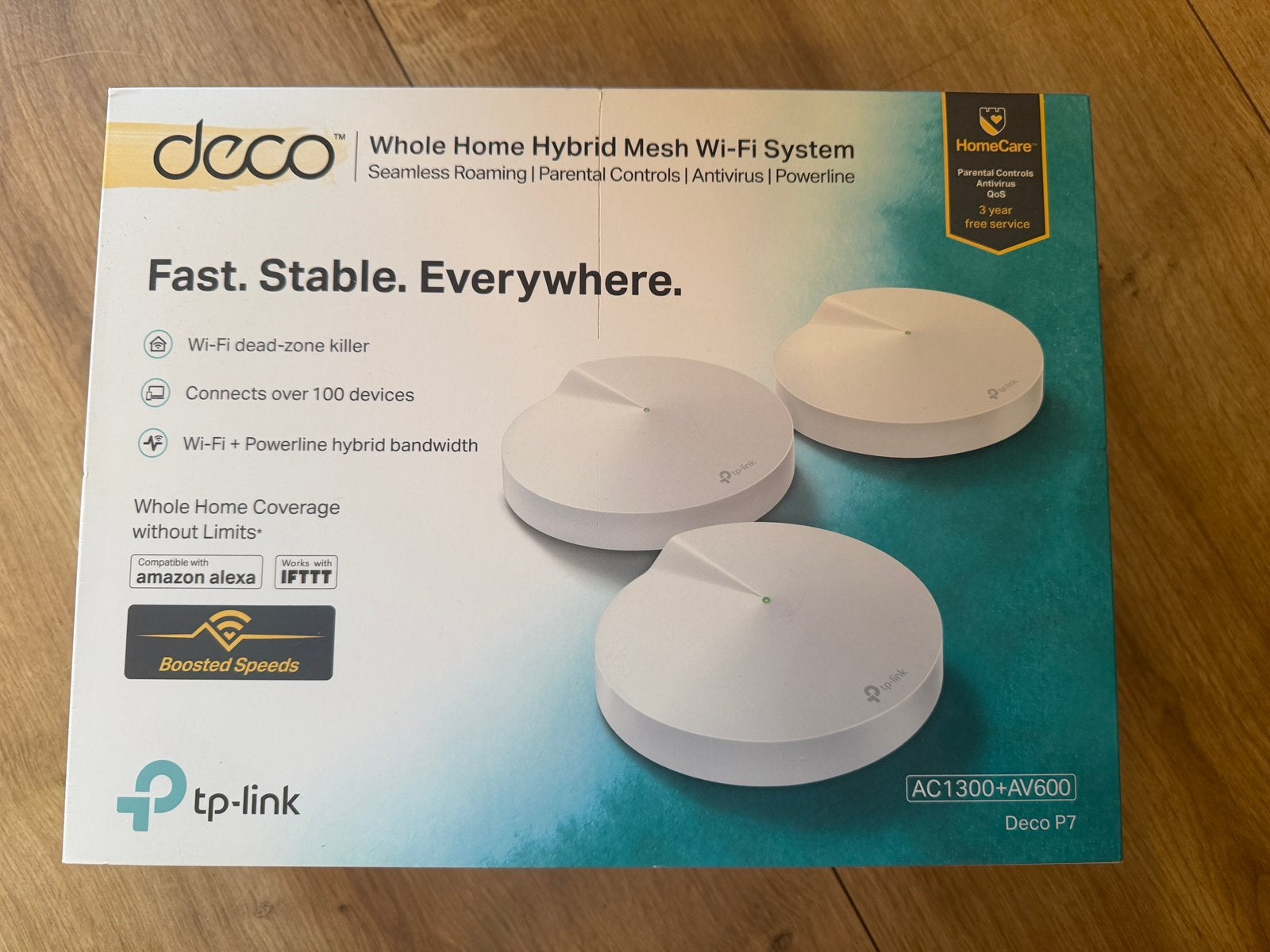 TP-Link Deco P7 Mesh WiFi-set (3 stuks) – AC1300 + Powerline, Ophalen of Verzenden, Gebruikt, Router, TPLink