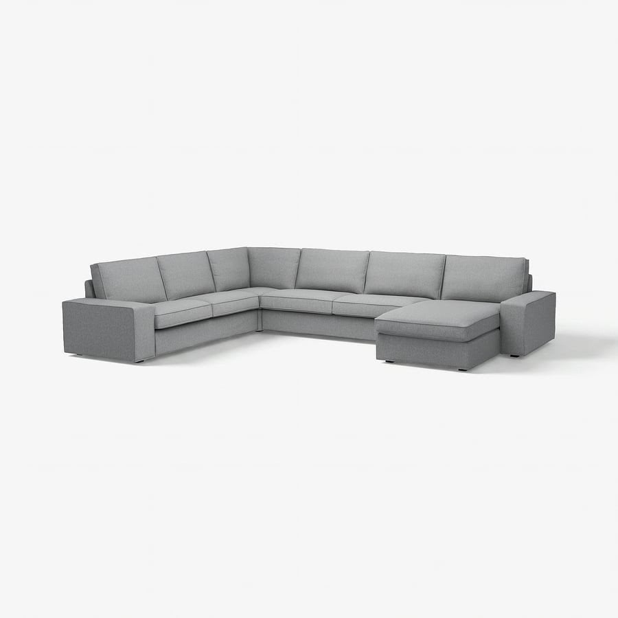 Kivik Hoekbank, 6-zits+chaise longue grijs TIBBLEBY, Ophalen, Gebruikt, Stof