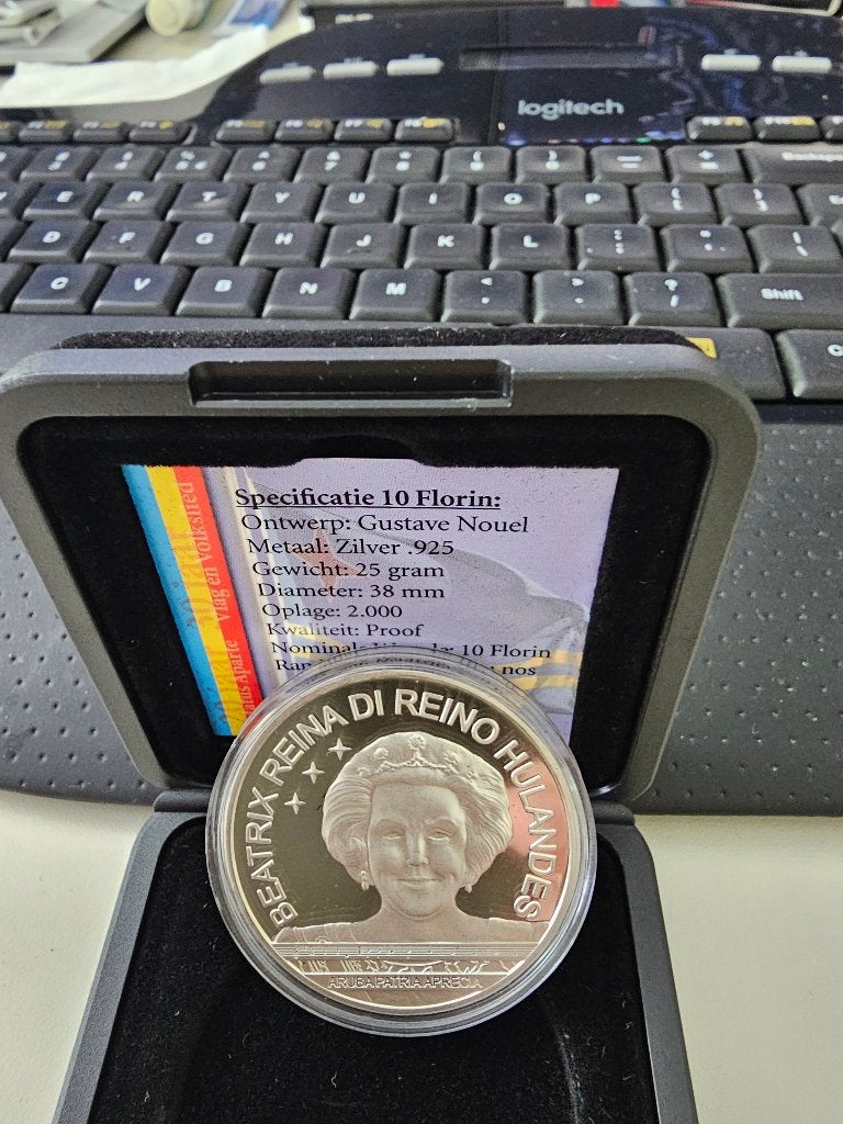 10 Florin, Postzegels en Munten, Munten | Nederland, Koningin Beatrix, Zilver, Losse munt, Overige waardes