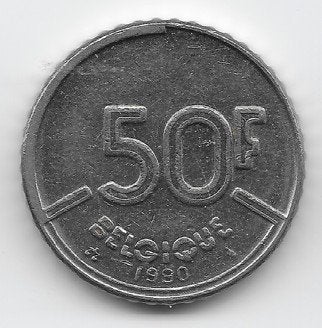 België 50 francs 1990 KM# 168, Verzenden, België, Losse munt