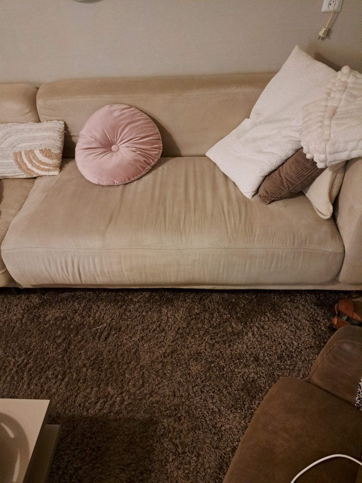 ikea Tylosand 2zits en 1zits beige suedine, Huis en Inrichting, Ophalen, 250 tot 300 cm, Gebruikt, Ikea design