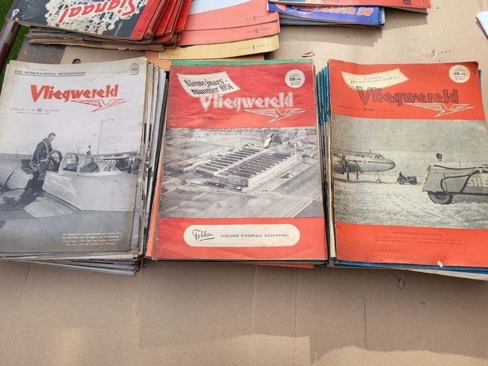Vliegwereld Tijdschriften - Jaren '50 Luchtvaart Collectie, Ophalen, Gelezen, Overige typen