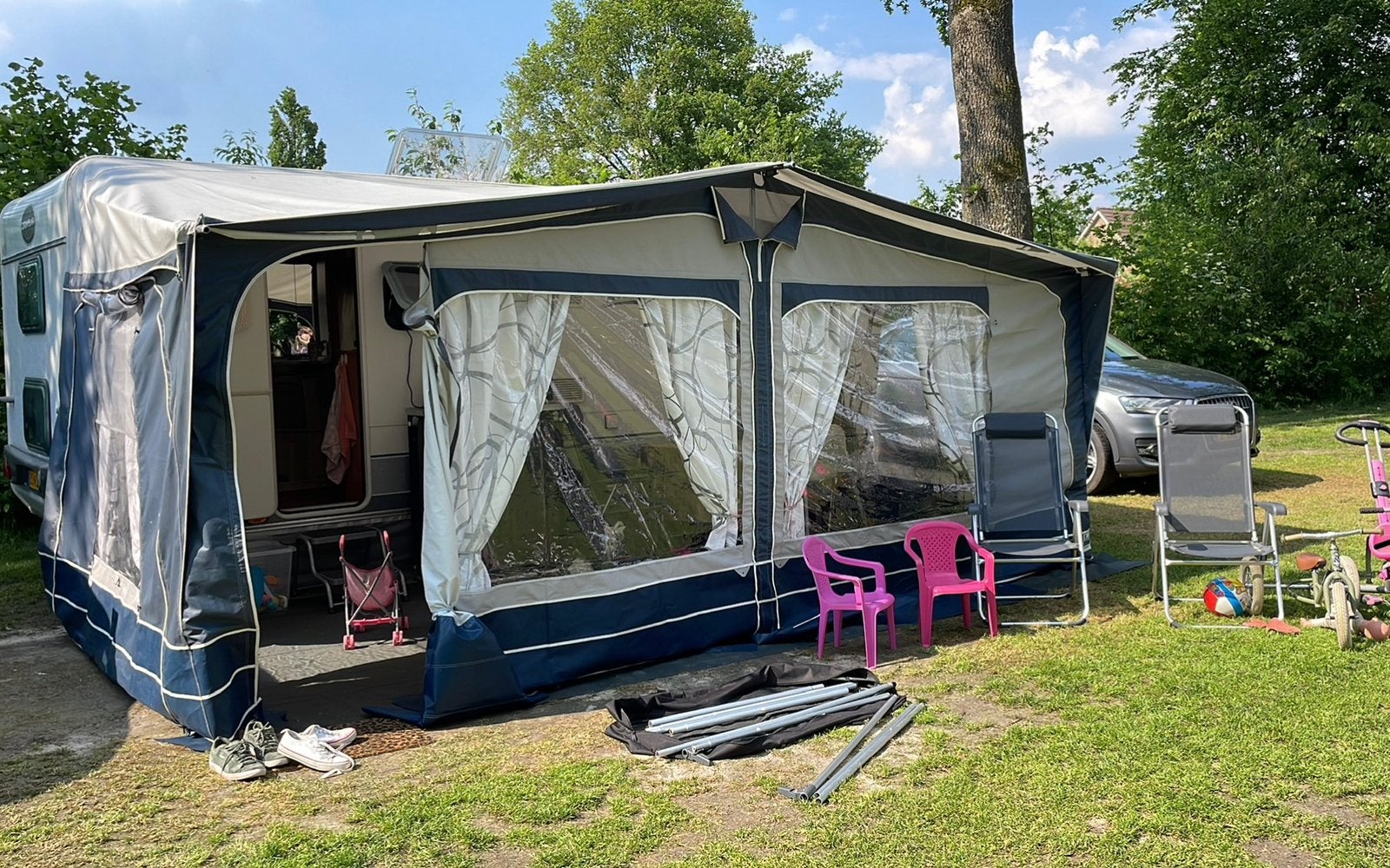 Ten cate riva 270 hypercamp obelink voortent blauw, Ophalen of Verzenden, Gebruikt