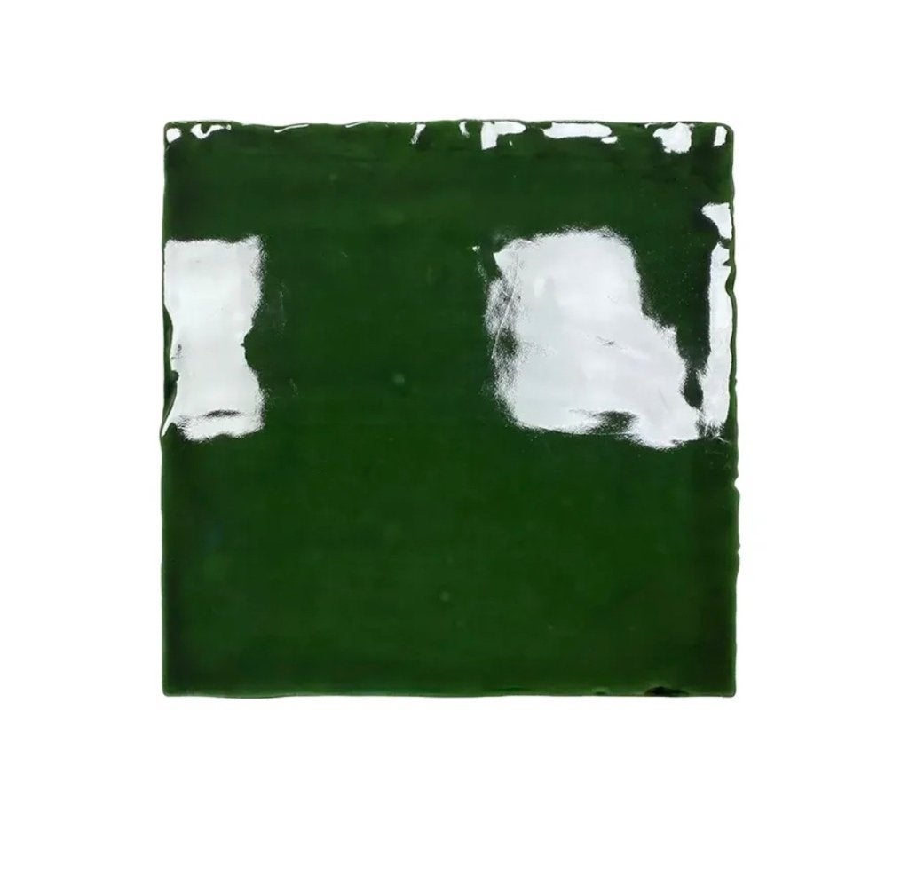 RESTPARTIJ Handvorm Tegel 13x13 – Verde Donkergroen Glans, Ophalen, Nieuw, Minder dan 20 cm, Minder dan 20 cm