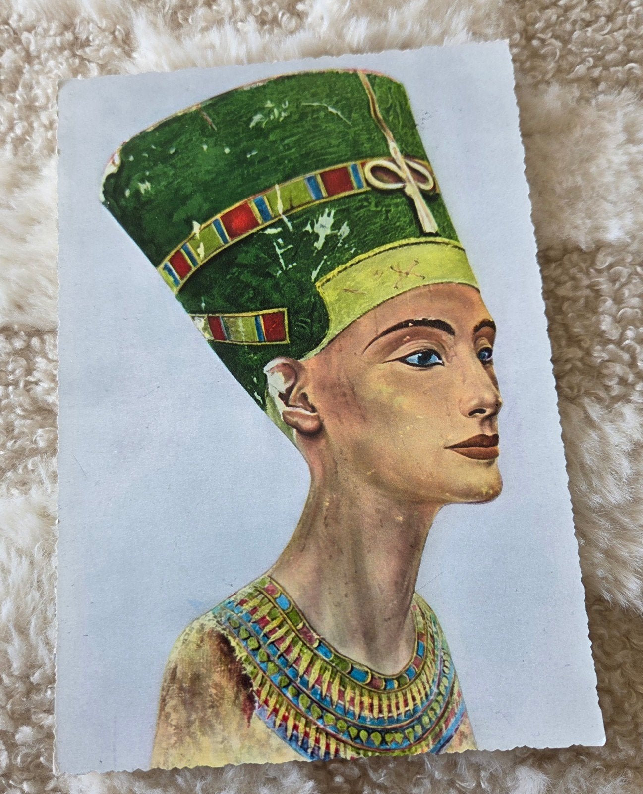 Oude ansichtkaart Nefertiti buste - Egypte, Verzenden, 1960 tot 1980, Gelopen, Buiten Europa