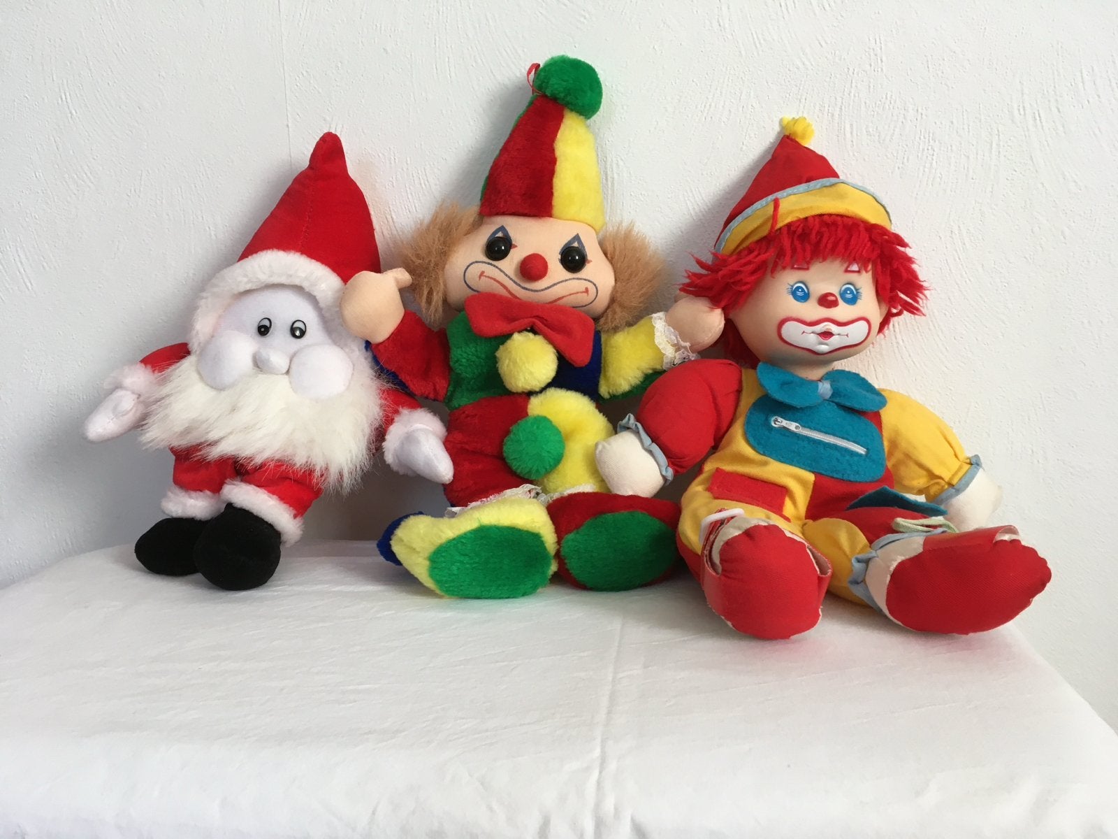 3 Knuffels: 2 Clowns en een Kerstman, Gebruikt, Overige karakters, Overige typen, Ophalen of Verzenden