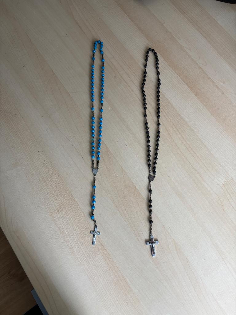 Rozenkrans hardblauw en bruin, Ophalen, Gebruikt, Overige typen, Christendom | Katholiek