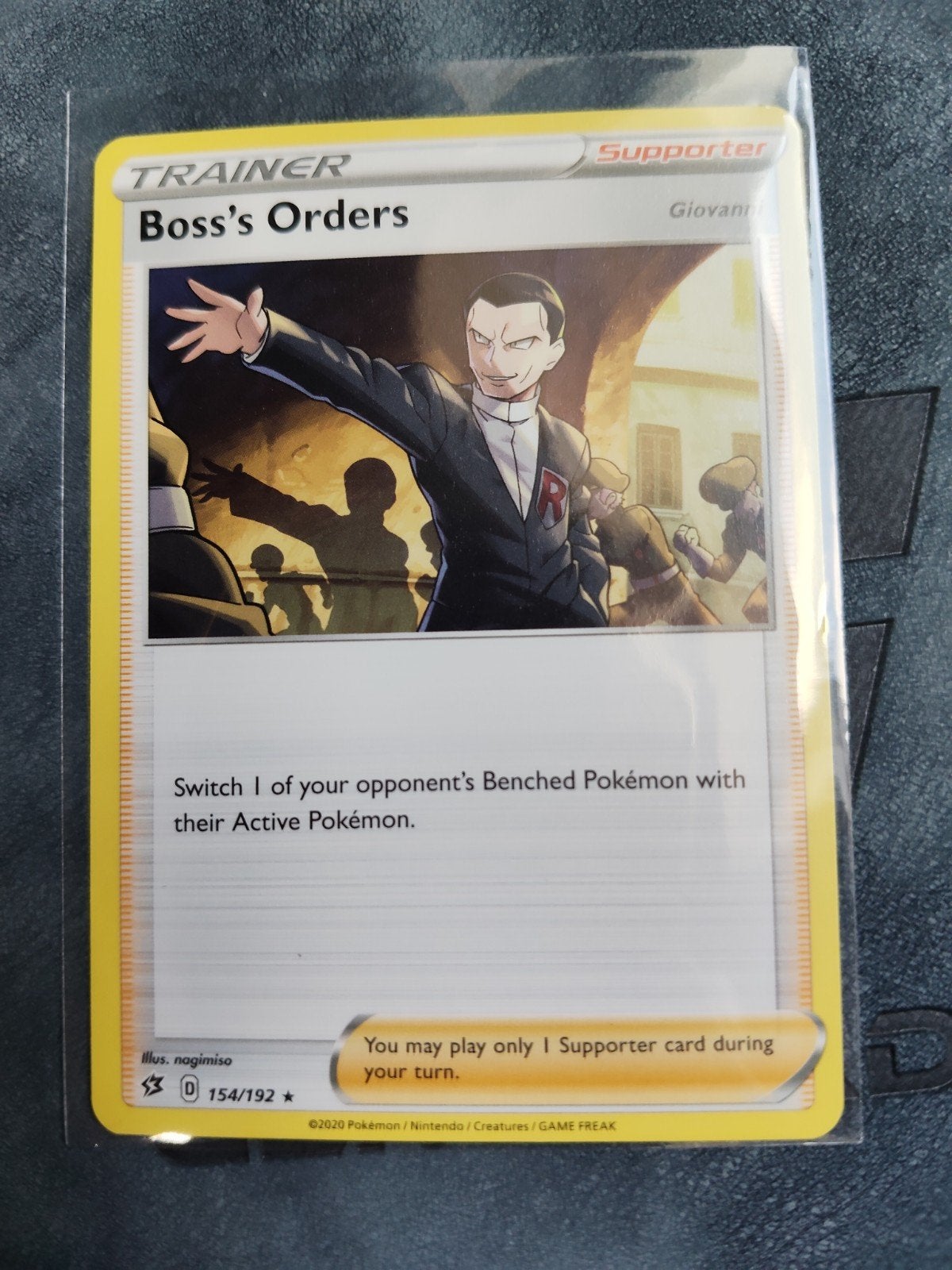 Pokemon TCG: Boss's Orders (Giovanni) Trainer Kaart, Ophalen of Verzenden, Zo goed als nieuw, Losse kaart