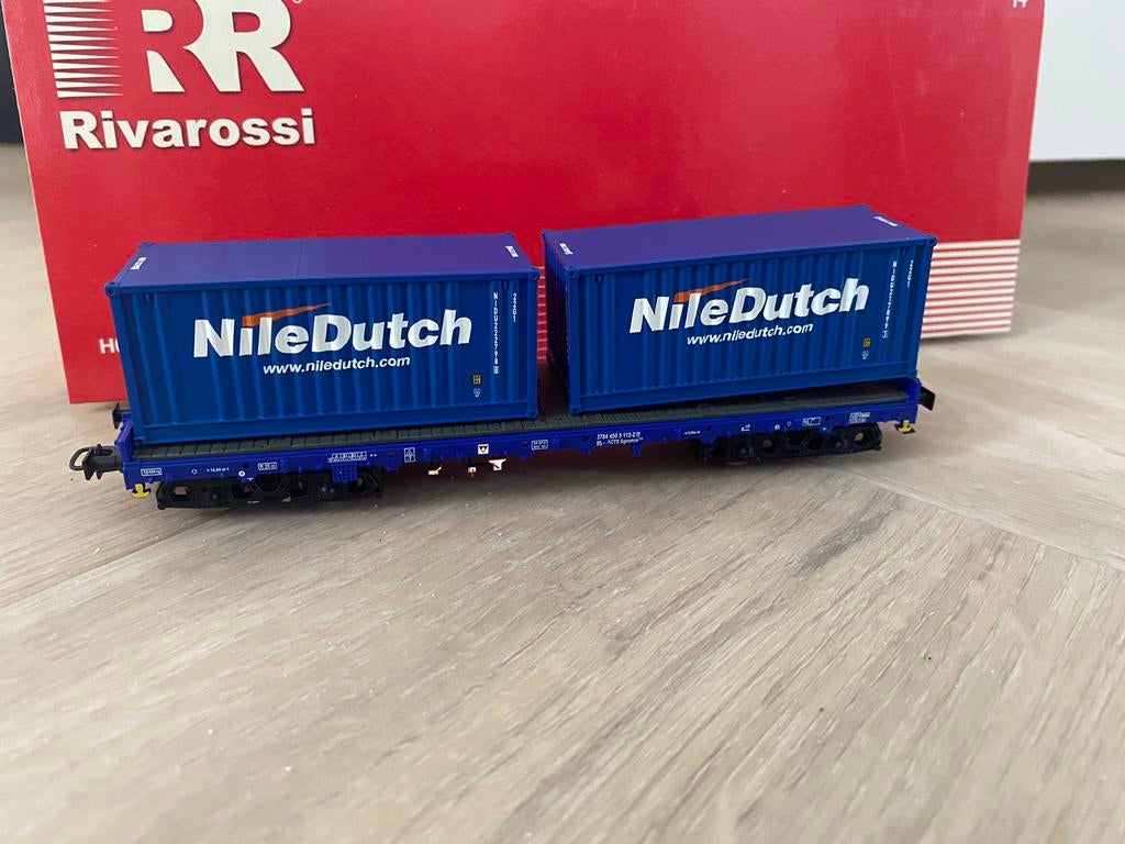Rivarossi HR 6124 Nile Dutch container wagon, Overige merken, Gelijkstroom, Wagon, Ophalen of Verzenden