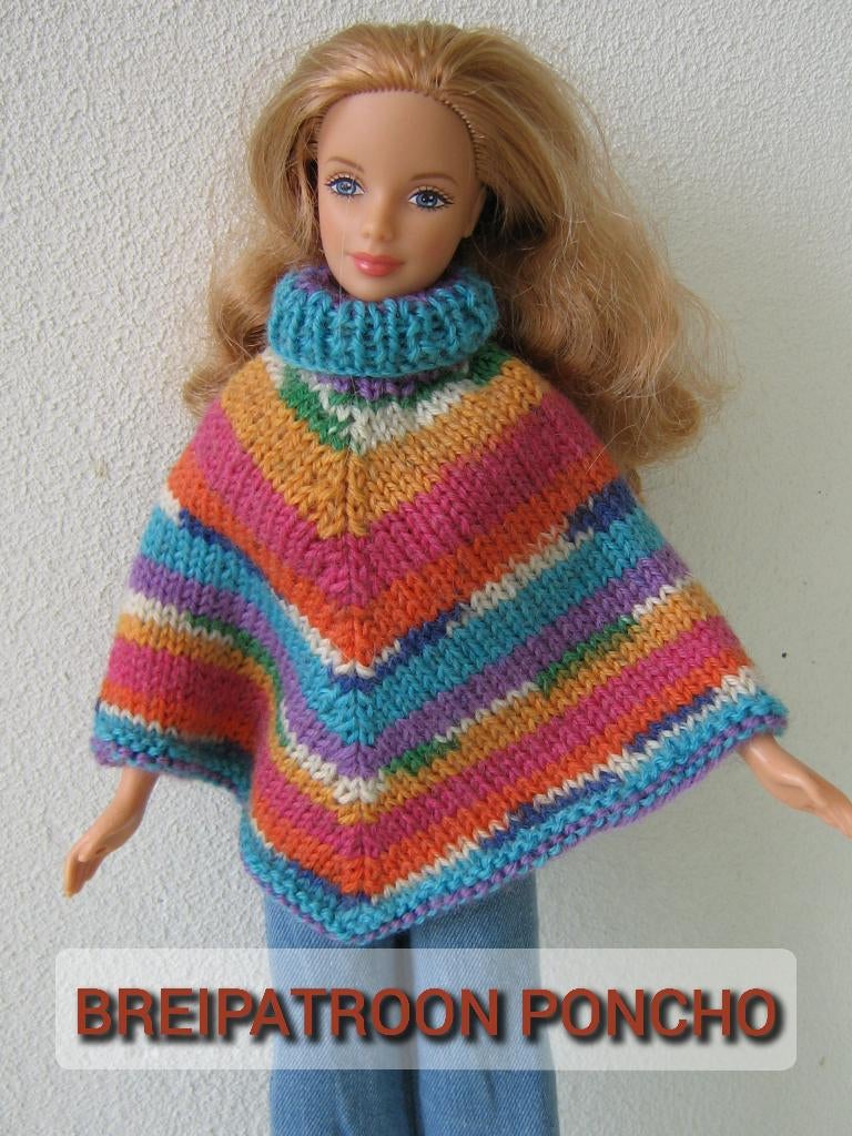 Breipatroon barbiekleertjes - poncho, Hobby en Vrije tijd, Breien en Haken, Nieuw, Breien, Patroon of Boek, Ophalen