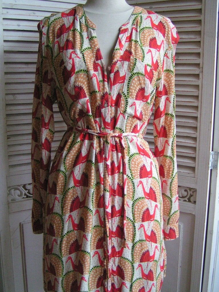 jurk Sora met vogels maat 40 nr DD 17, Kleding | Dames, Maat 38/40 (M), Sora, Ophalen of Verzenden, Zo goed als nieuw