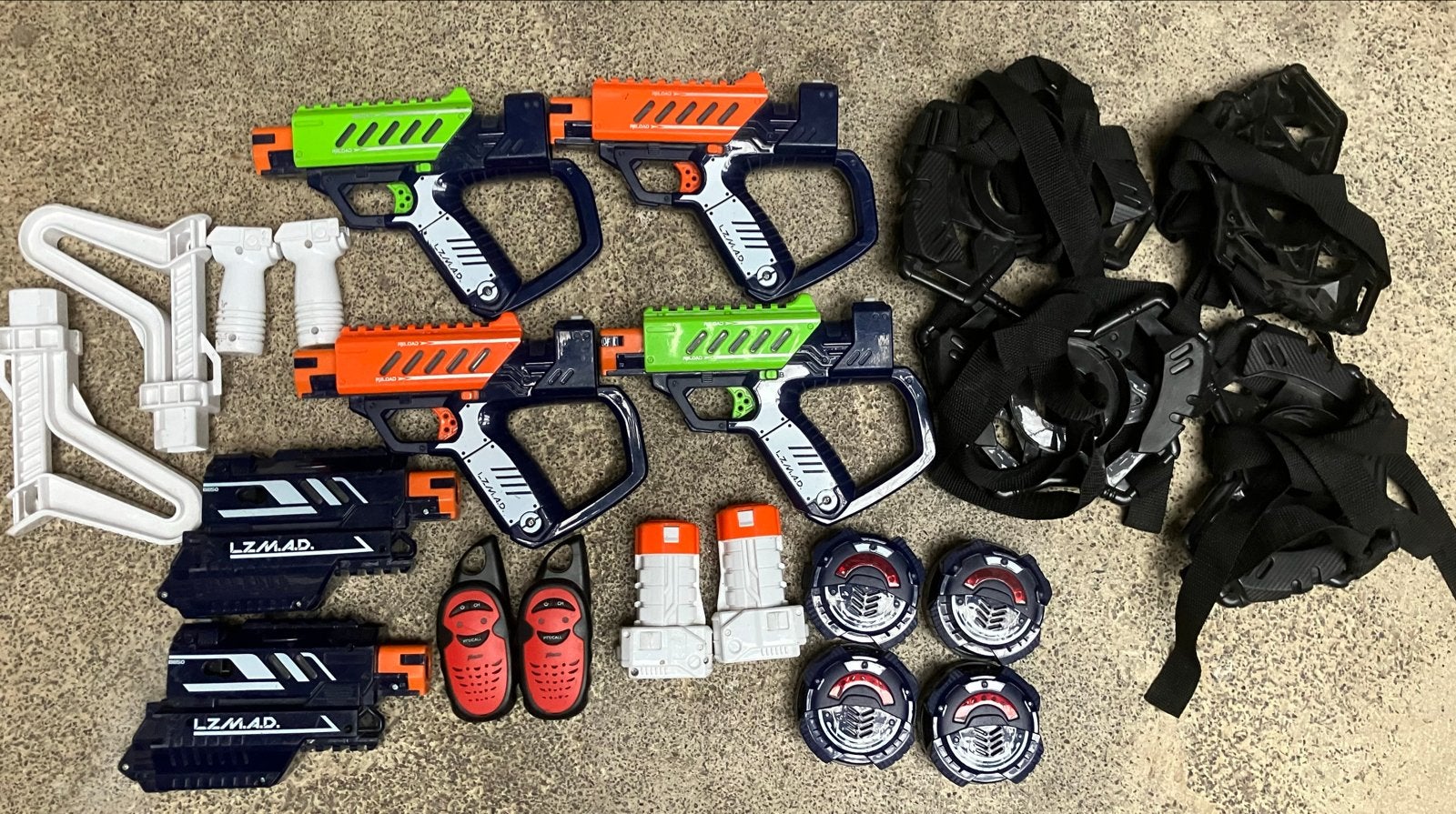 Uitgebreide Lasergame Set met Walkietalkies, Ophalen of Verzenden, Gebruikt