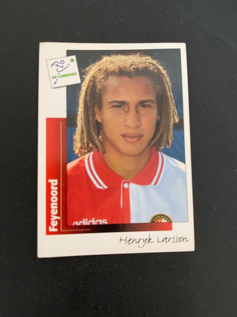 Henrik Larsson - Feyenoord Rotterdam - Panini Voetbal 96, Ophalen of Verzenden, Zo goed als nieuw, Feyenoord, Poster, Plaatje of Sticker