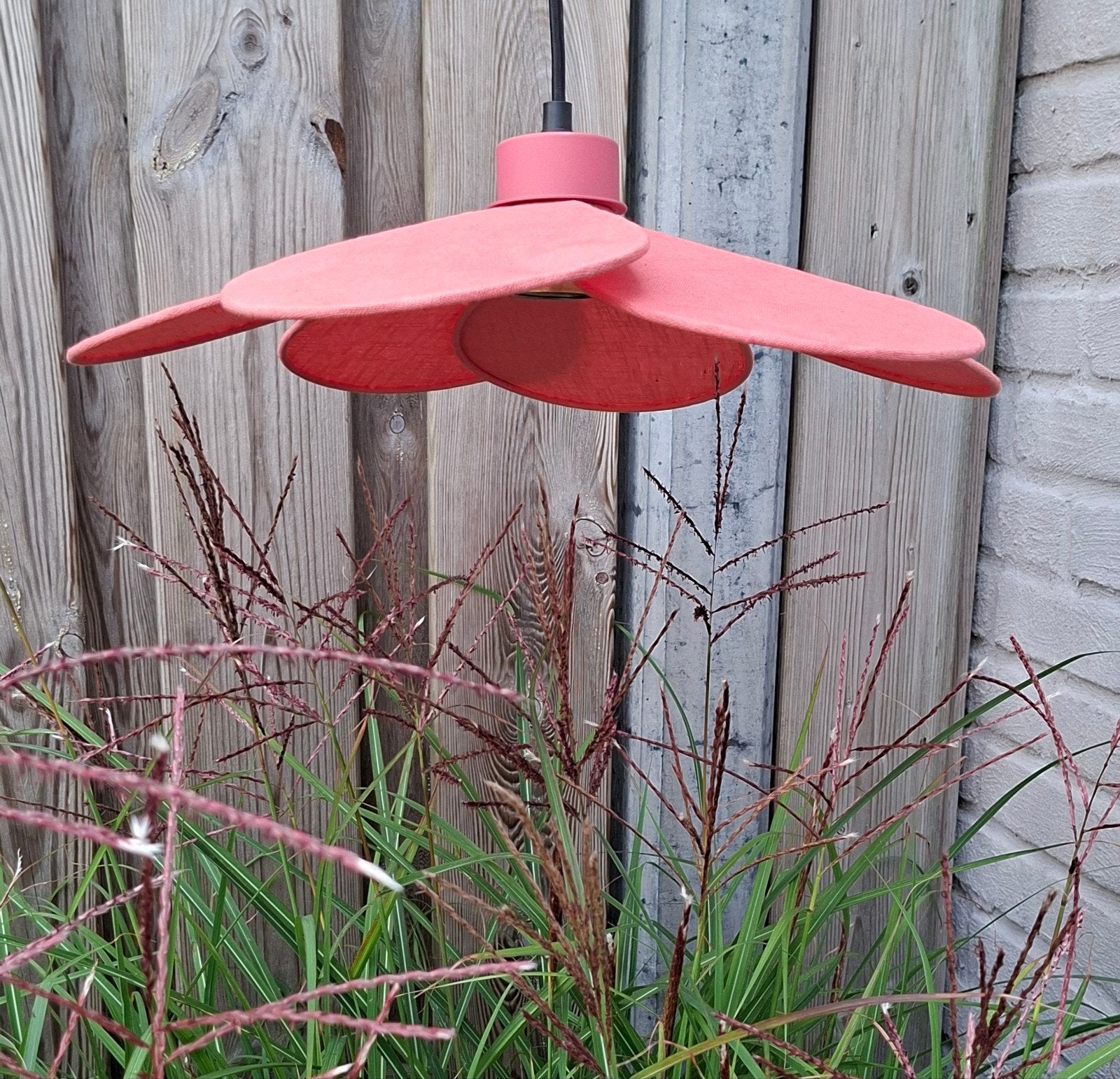 Hanglamp linnen D30 Lamp bloem roze bloemenlamp nieuw, Metaal, Nieuw, Modern, E27 (groot)