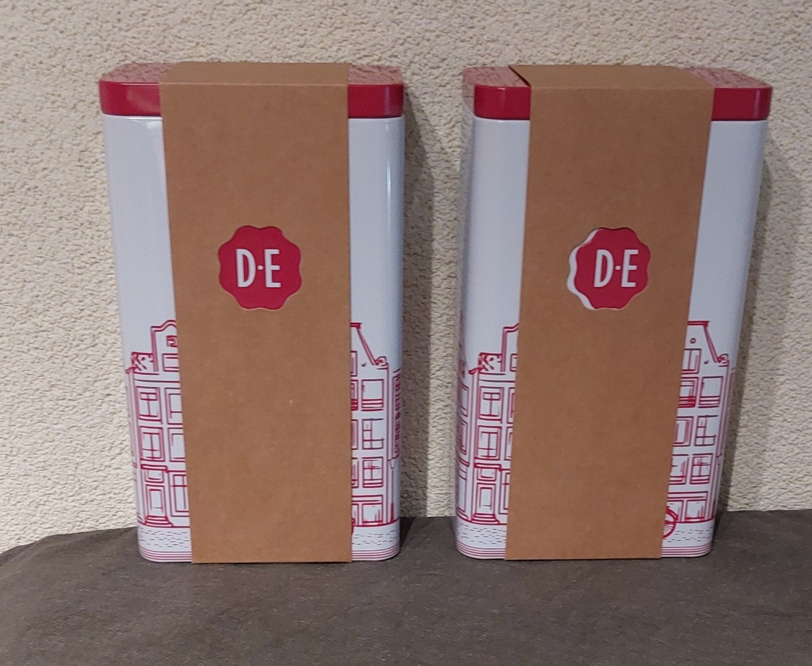Douwe Egberts voorraadblikken (2 stuks), Ophalen of Verzenden, Minder dan 50 cm
