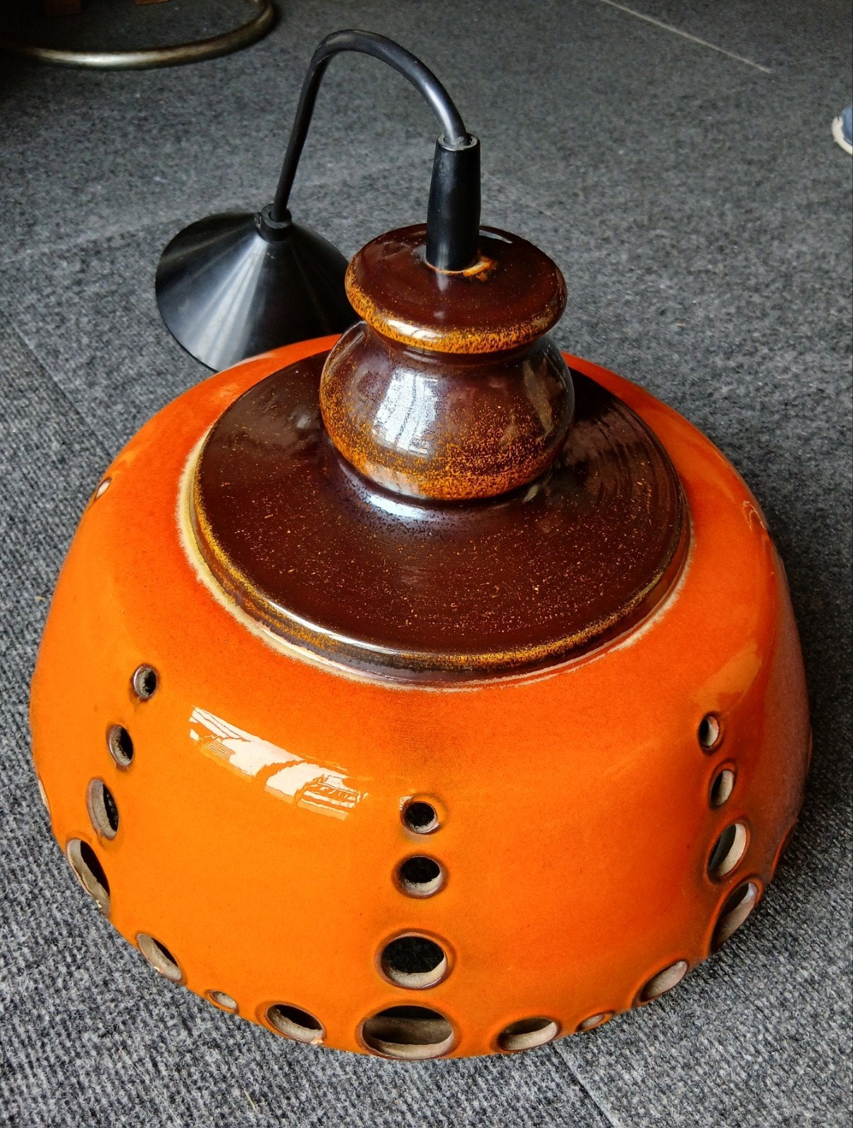 Retro PAN KERAMIK plafond lamp! West-Germany Jaren 60 / 70, Jaren 60, Keramiek, Zo goed als nieuw, E27 (groot)