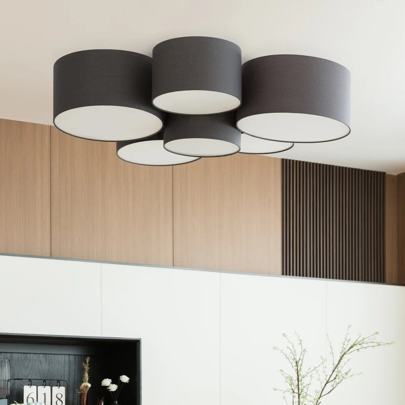 Maureka 6 Plafondlamp Dark Grey - Lindby, Ophalen, Zo goed als nieuw, Rond, Minder dan 25 cm
