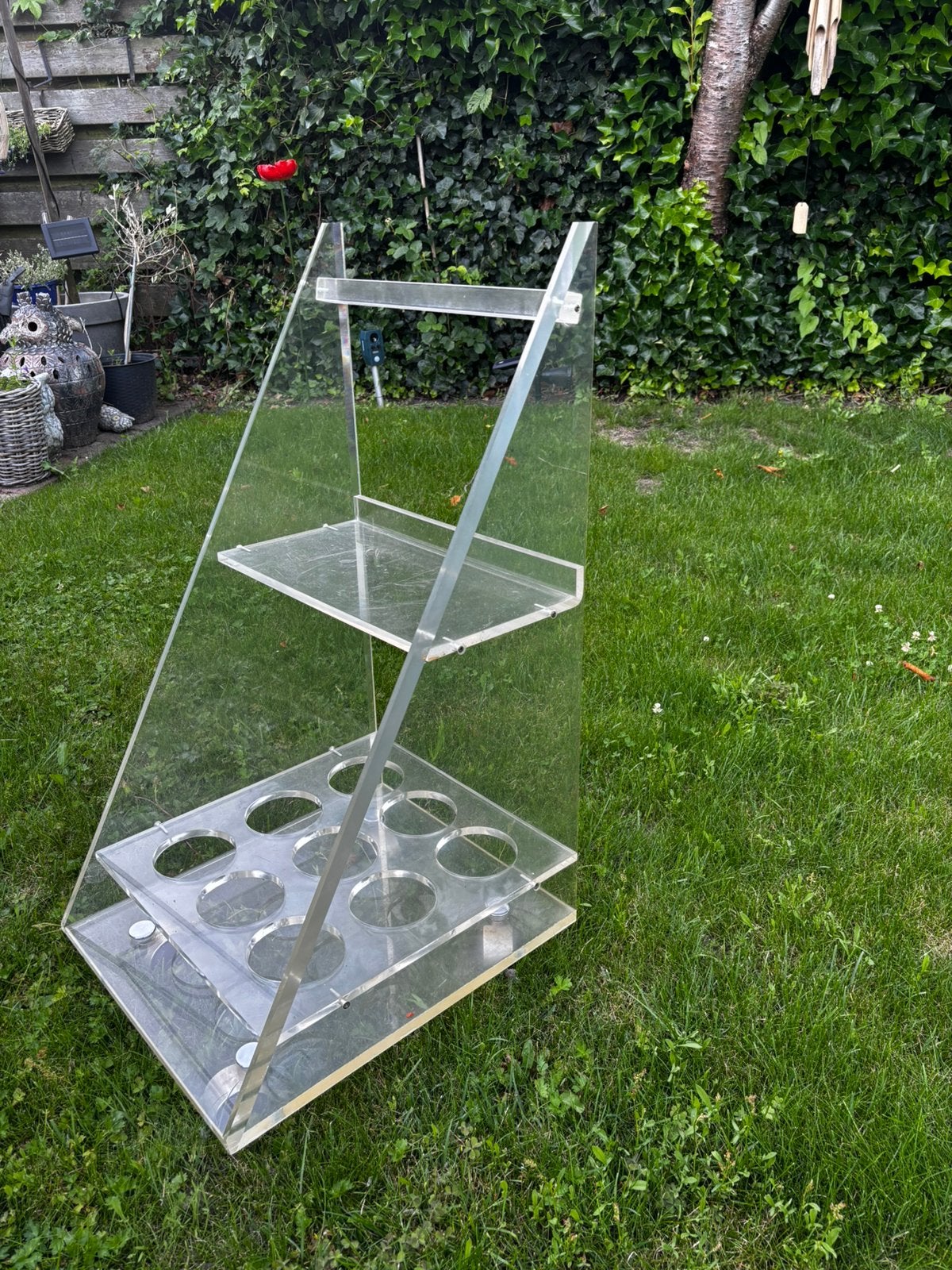 Serveerwagen/drank-kar van Plexiglas ~ design vintage, Ophalen, Gebruikt