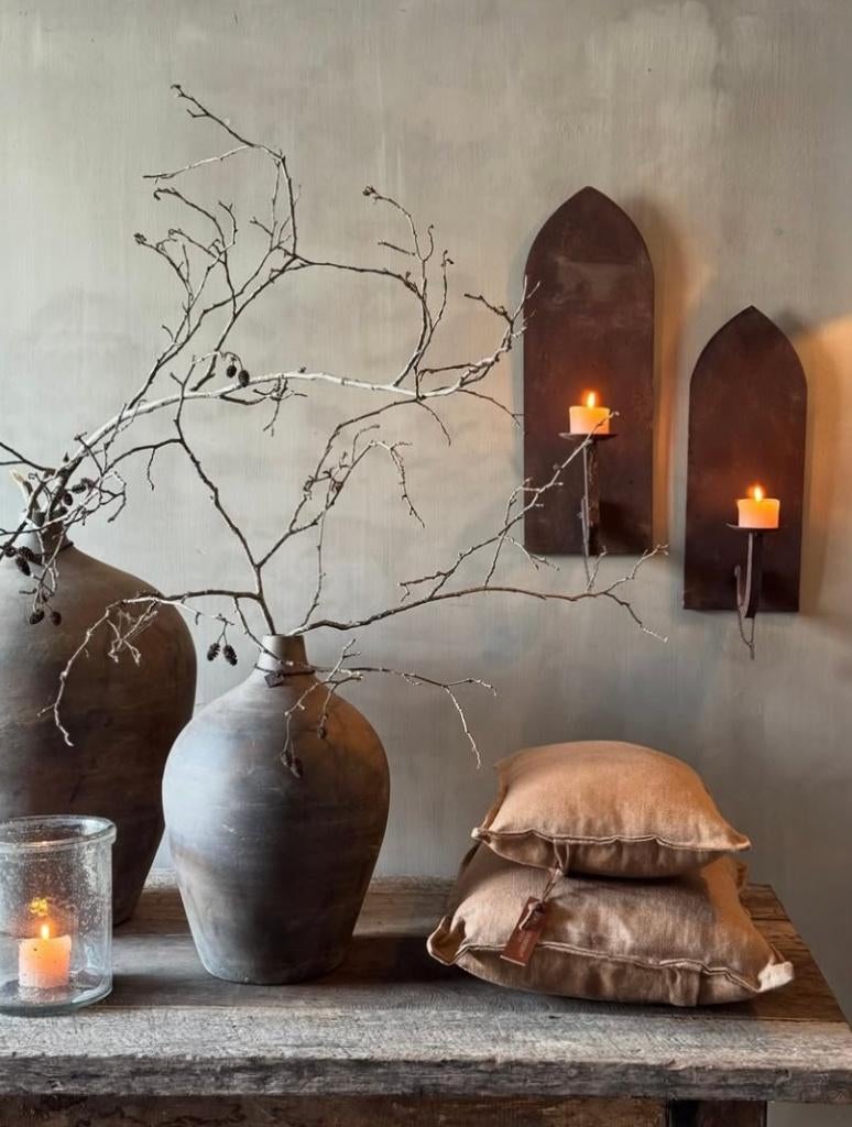 Wandkandelaar Marrakech S Aura Peeperkorn wand stoer sober, 25 tot 50 cm, Verzenden, Nieuw, Metaal