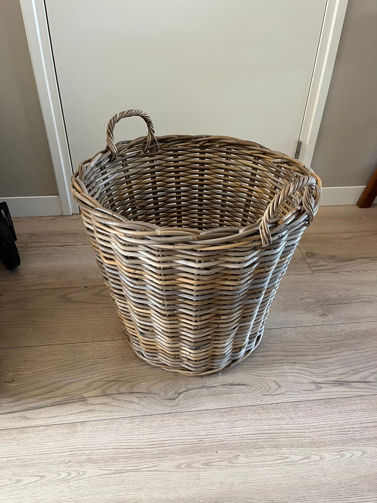 Grote rotan mand Ø50 cm – opbergmand / houtmand, Ophalen, Zo goed als nieuw, Rond, Riet