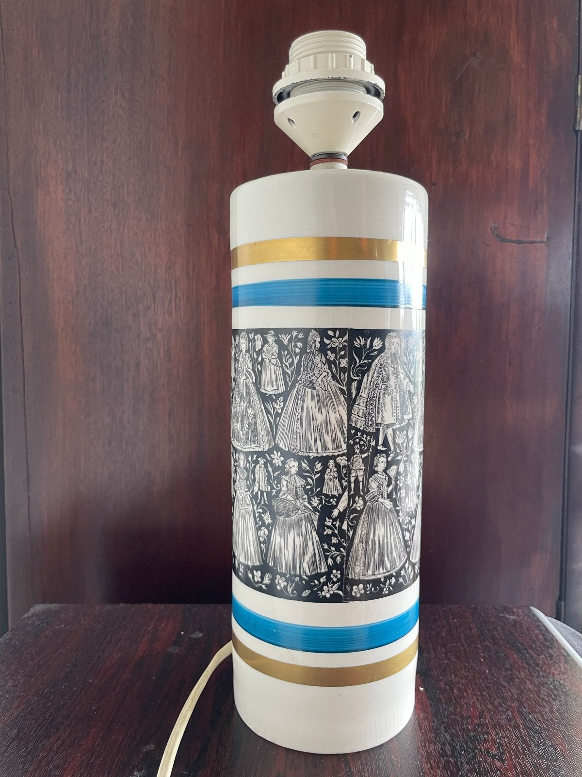 Vintage Dresden Tafellamp met Historische Figuren, Antiek en Kunst, Ophalen