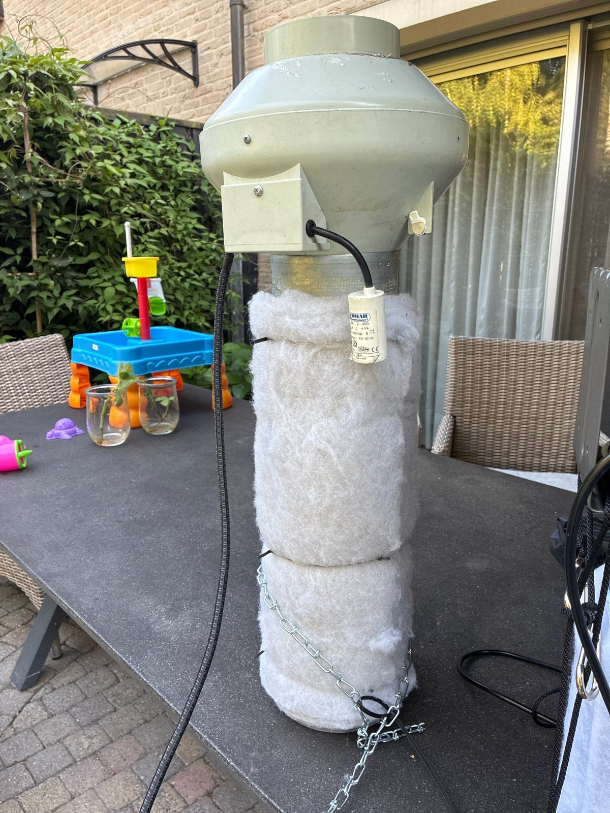 Geluidsgedempte buisventilator met isolatie, Doe-het-zelf en Verbouw, Ventilatie en Afzuiging, Ophalen, Gebruikt, Ventilator en Afzuiger