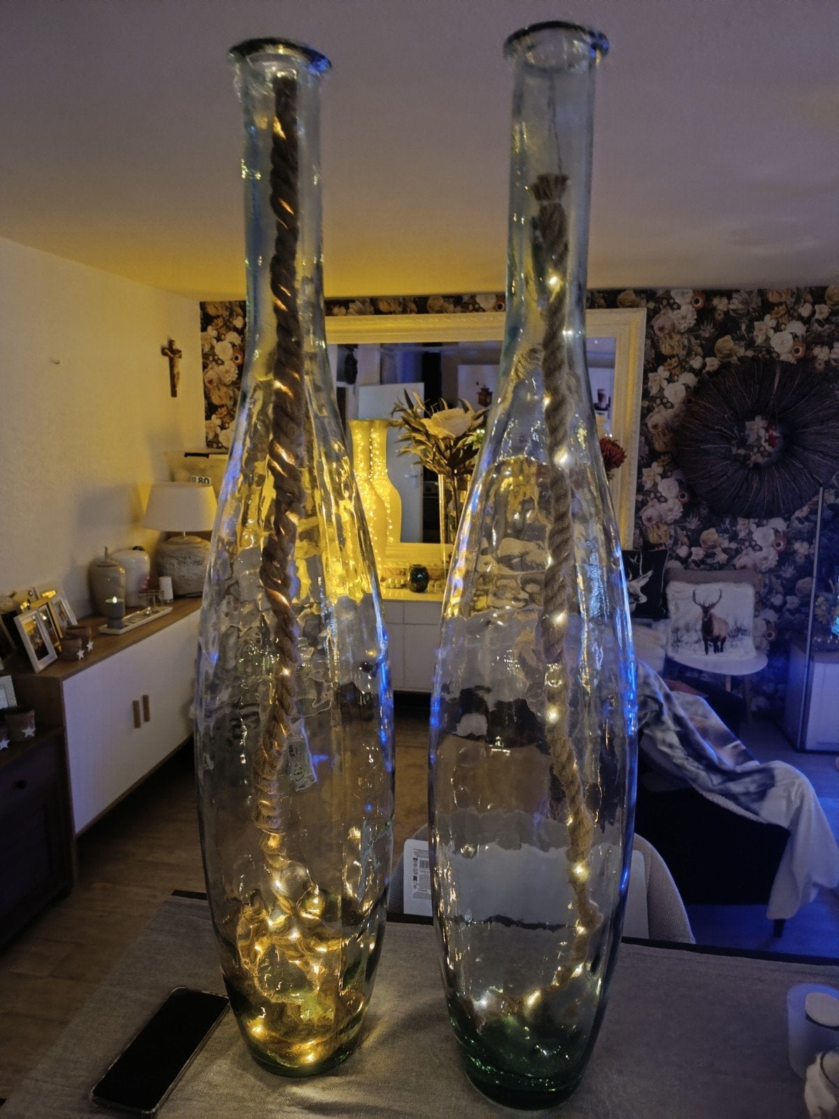 2 blanke vazen Intratuin, Huis en Inrichting, Woonaccessoires | Vazen, Ophalen, Glas
