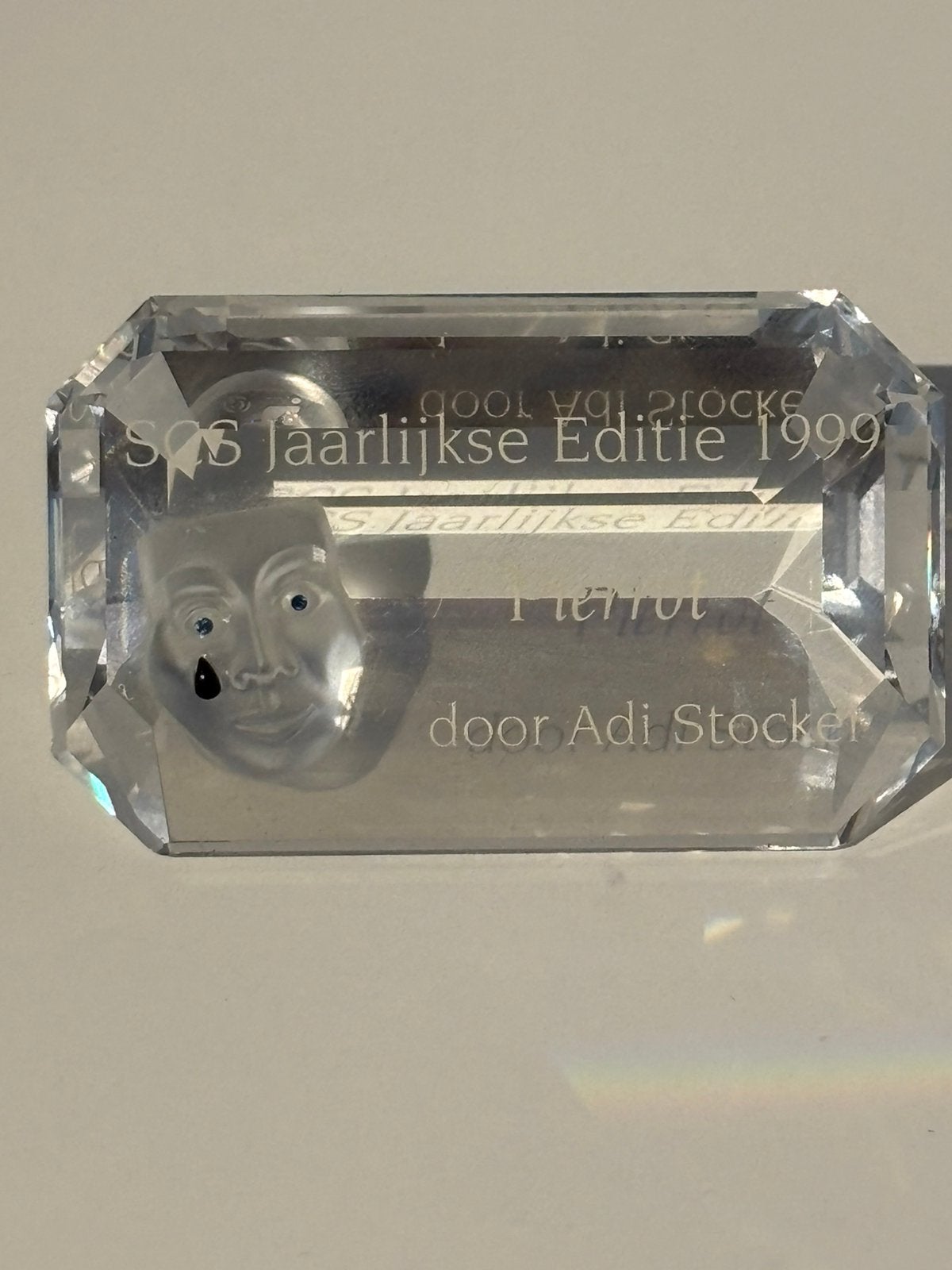 Swarovski SCS displayblok Pierrot 1999 origineel, Ophalen of Verzenden, Zo goed als nieuw, Figuurtje