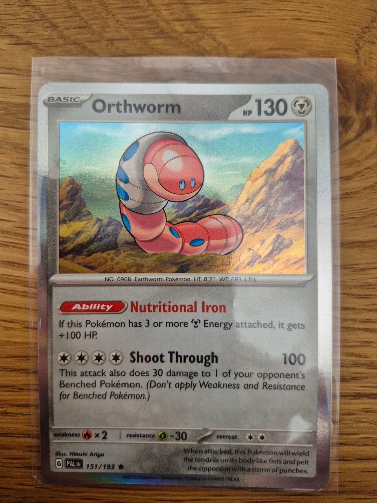 Orthworm 151/193 Rare Holo, Ophalen of Verzenden, Zo goed als nieuw, Losse kaart, Foil