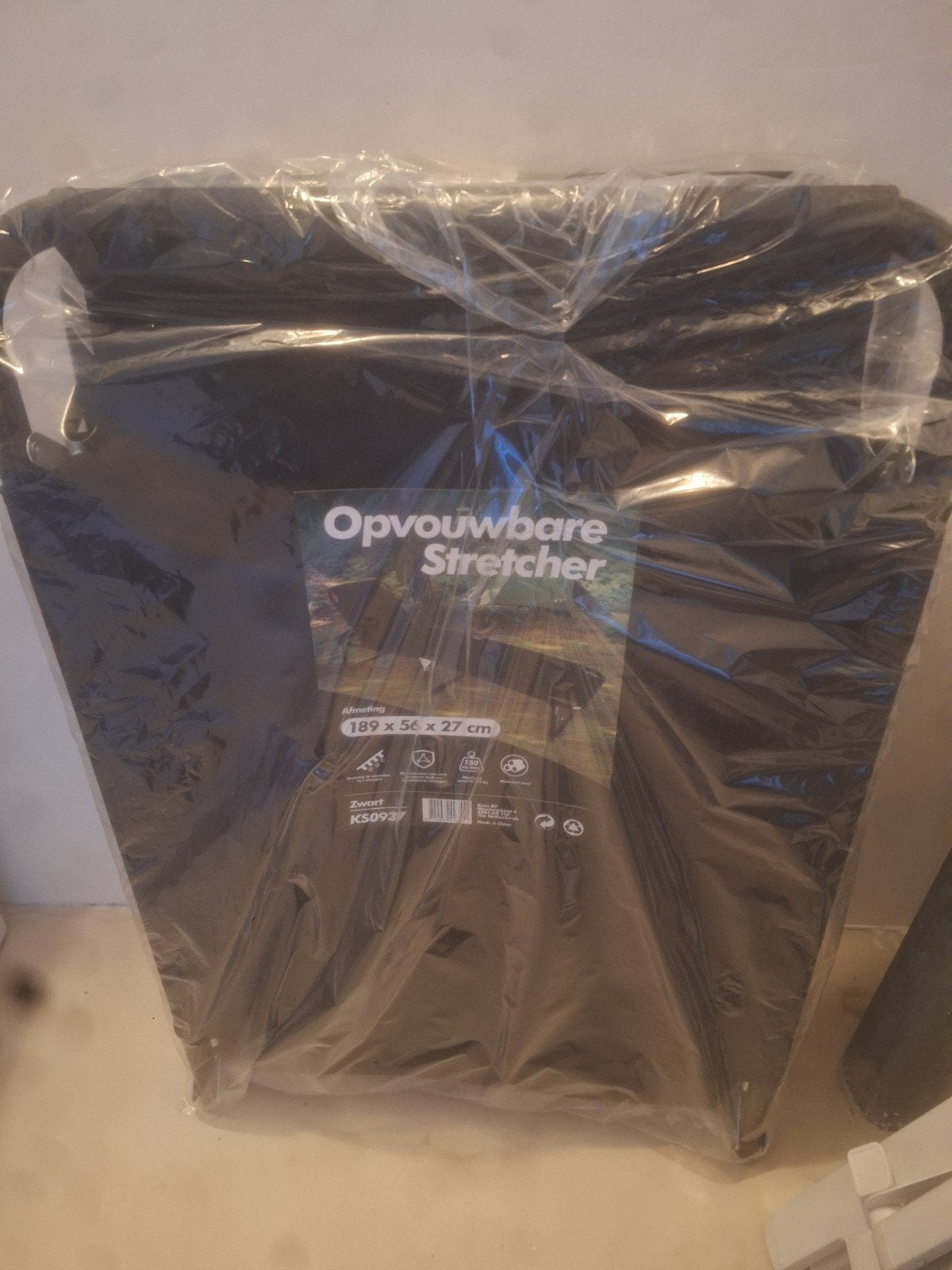 Opvouwbare Stretcher - Zwart (189x56x27 cm), Ophalen, Nieuw