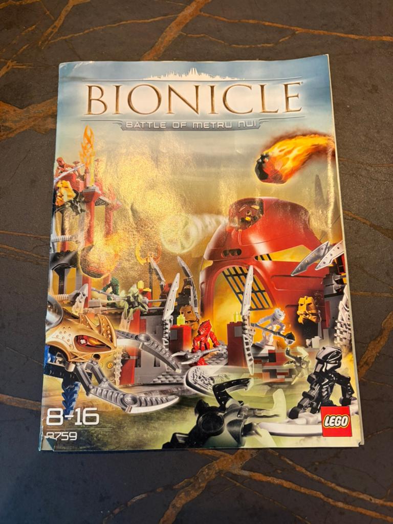 LEGO Bionicle 8759 Battle of Metru Nui + handleiding, Gebruikt, Bionicle, Lego, Ophalen of Verzenden