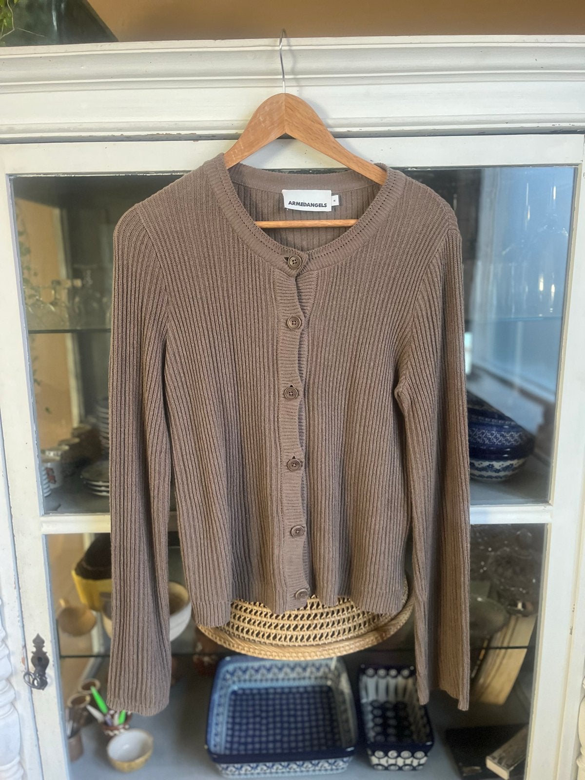 Armedangels damesvest linnenmix bruin M, Ophalen, Gedragen, Maat 38/40 (M), Bruin