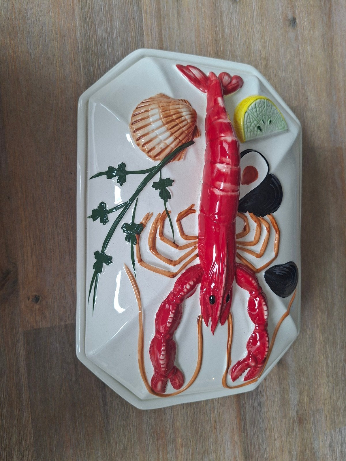 Vintage schaal met zeedieren van Lavori Artigianali, Antiek en Kunst, Ophalen