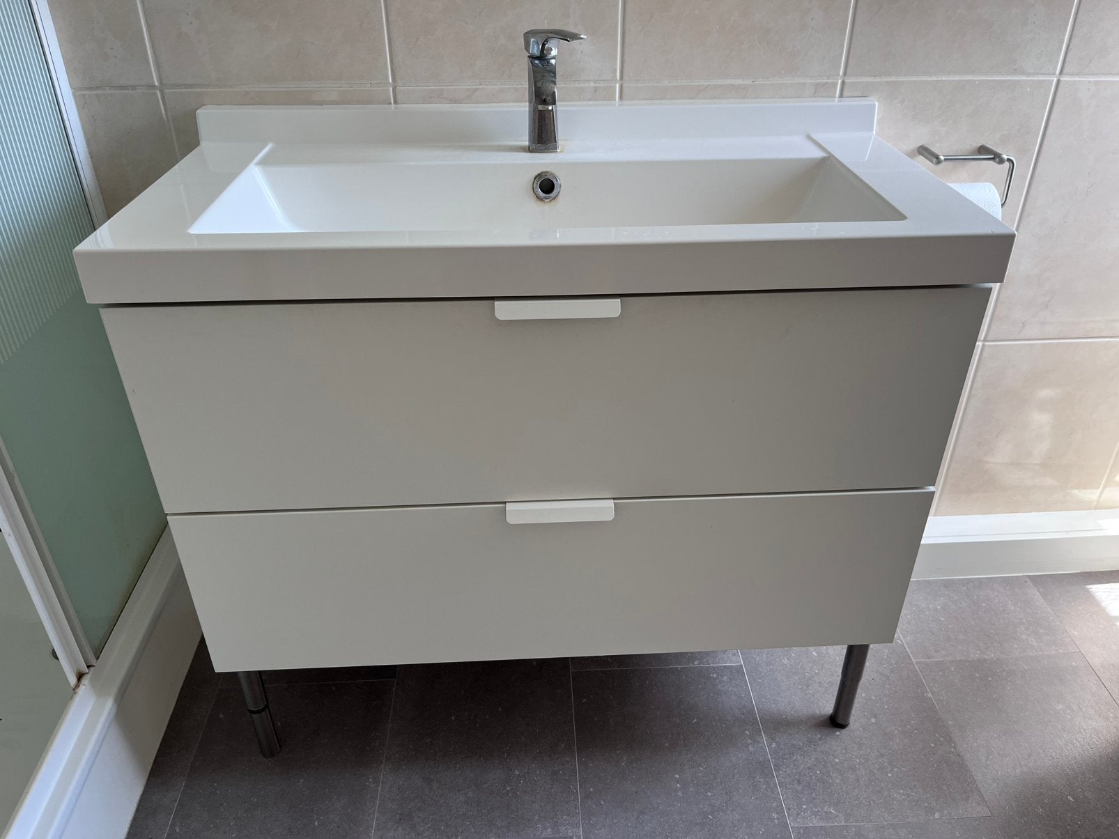 Wastafel wit 100 breed - IKEA Godmorgon/Odensvik, Huis en Inrichting, Badkamer | Badkamermeubels, Ophalen, Gebruikt, 100 tot 150 cm
