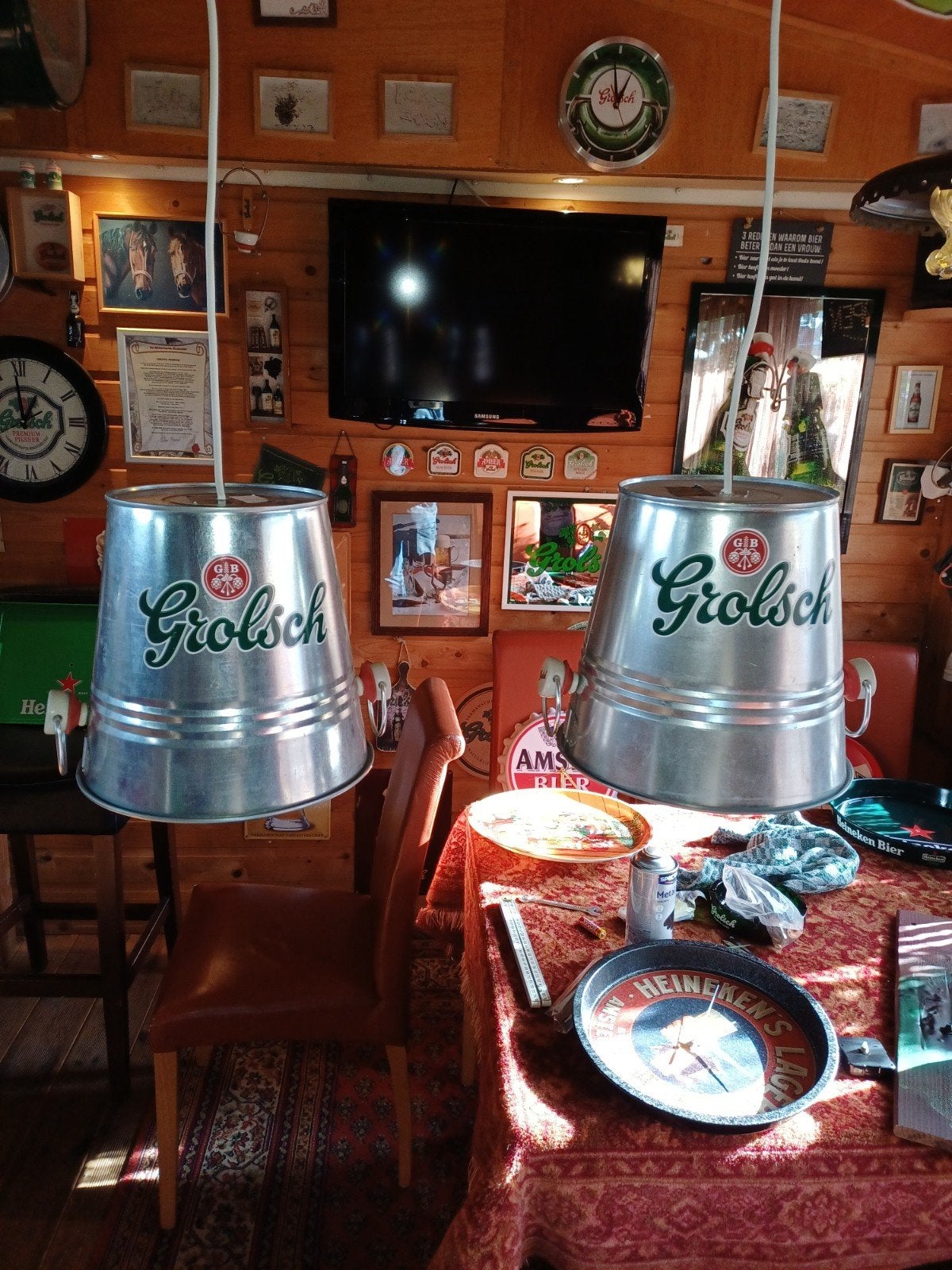 Unieke grolsch lampen., Ophalen of Verzenden, Zo goed als nieuw, Grolsch