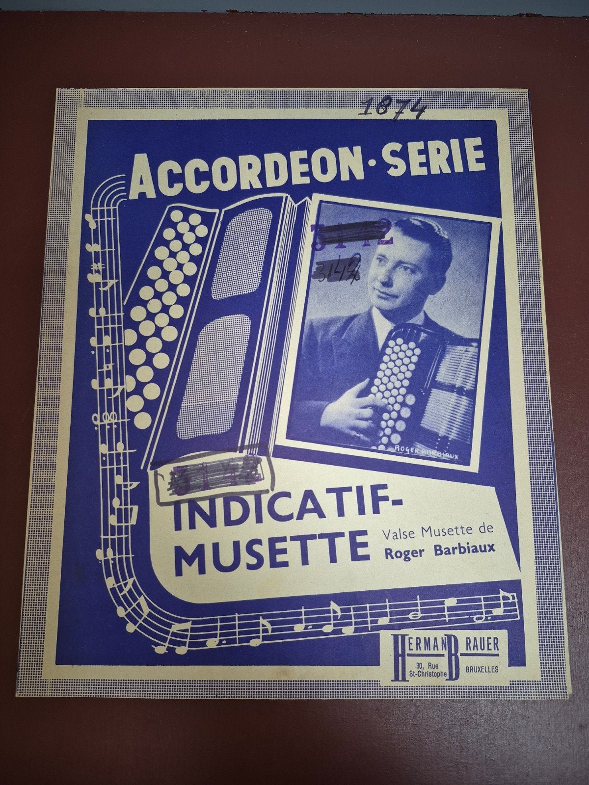 Accordeon Serie: Indicatif-Musette - Roger Barbiaux, Gebruikt, Overige genres, Piano, Ophalen of Verzenden
