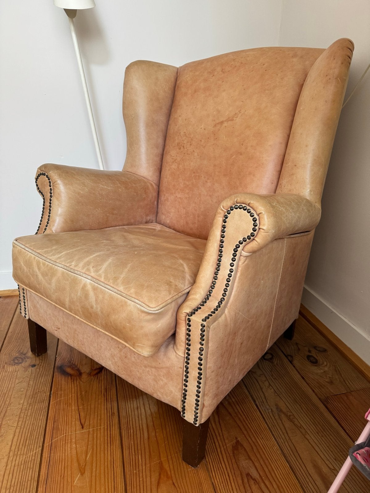 Vintage Leren Fauteuil - Oorfauteuil, Ophalen