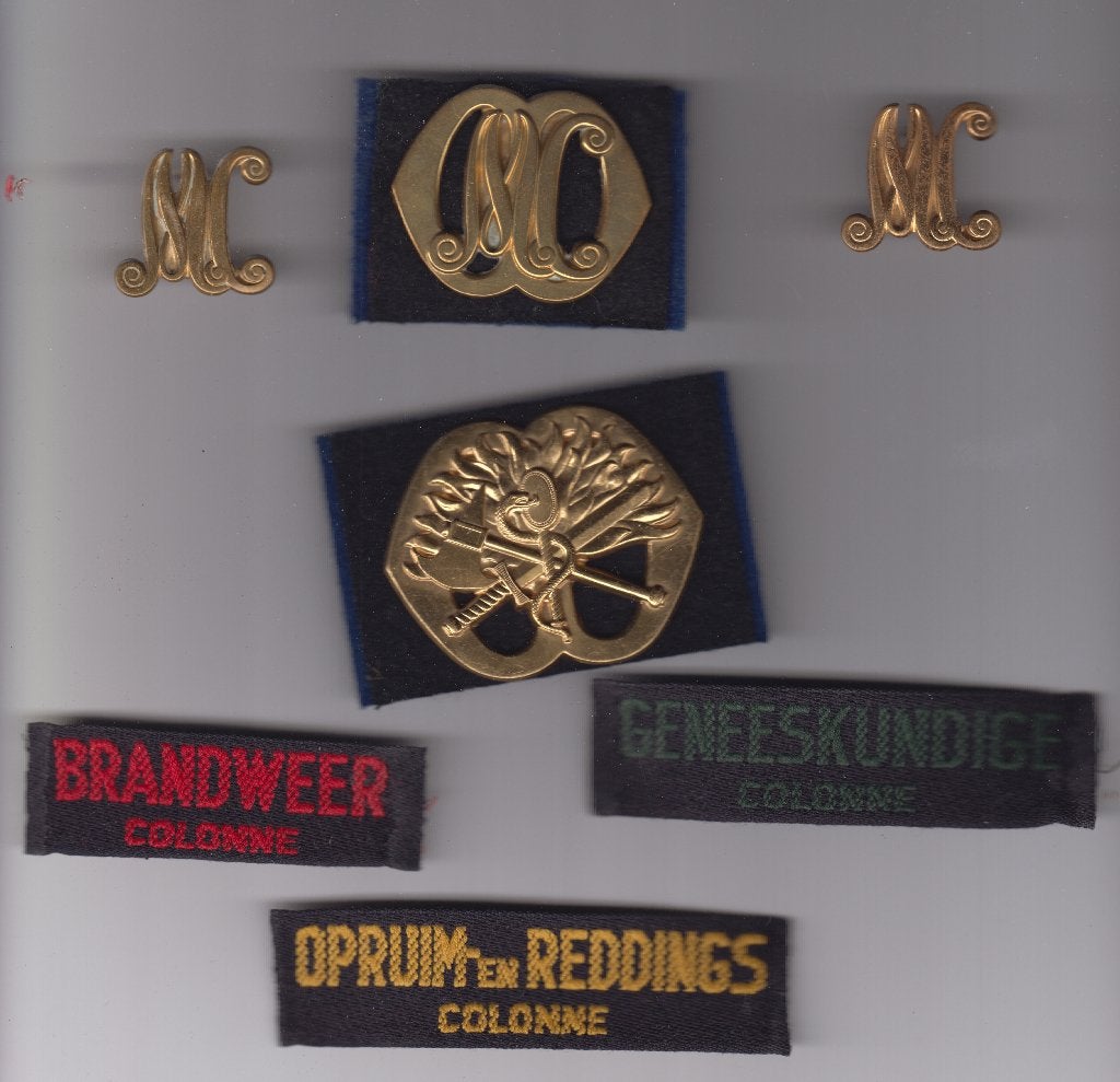 lot Mobiele Colonnes, Verzamelen, Militaria | Algemeen, Ophalen of Verzenden, Landmacht, Nederland, Embleem of Badge